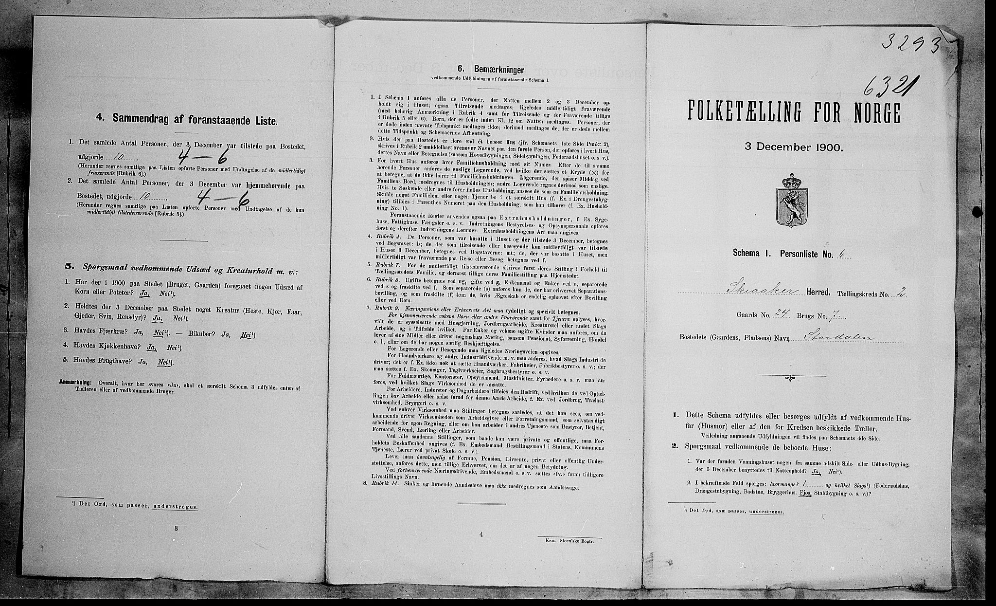 SAH, 1900 census for Skjåk, 1900, p. 10