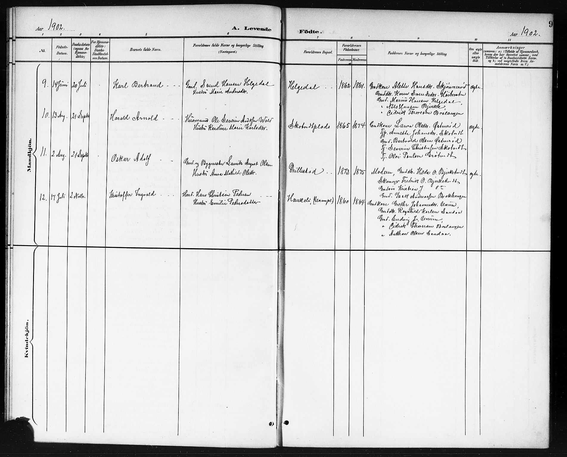 Våler prestekontor Kirkebøker, AV/SAO-A-11083/G/Gb/L0001: Parish register (copy) no. II 1, 1901-1916, p. 9