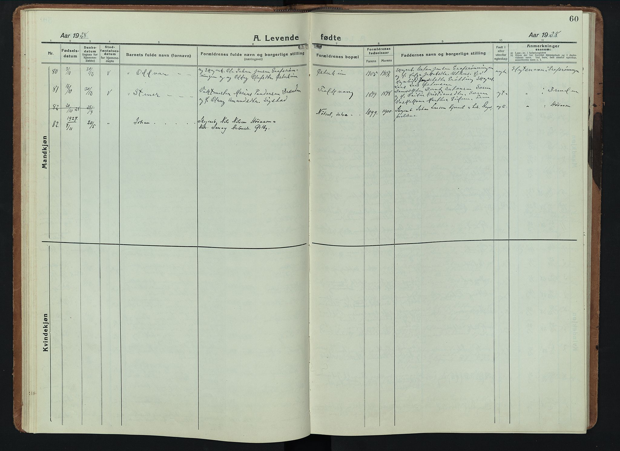 Elverum prestekontor, AV/SAH-PREST-044/H/Ha/Hab/L0015: Parish register (copy) no. 15, 1922-1945, p. 60