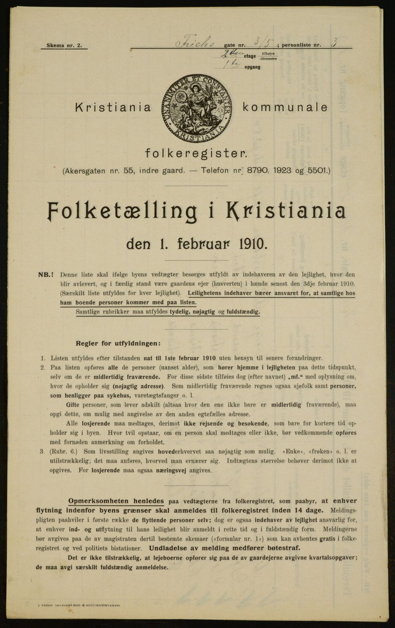 OBA, Municipal Census 1910 for Kristiania, 1910, p. 25106