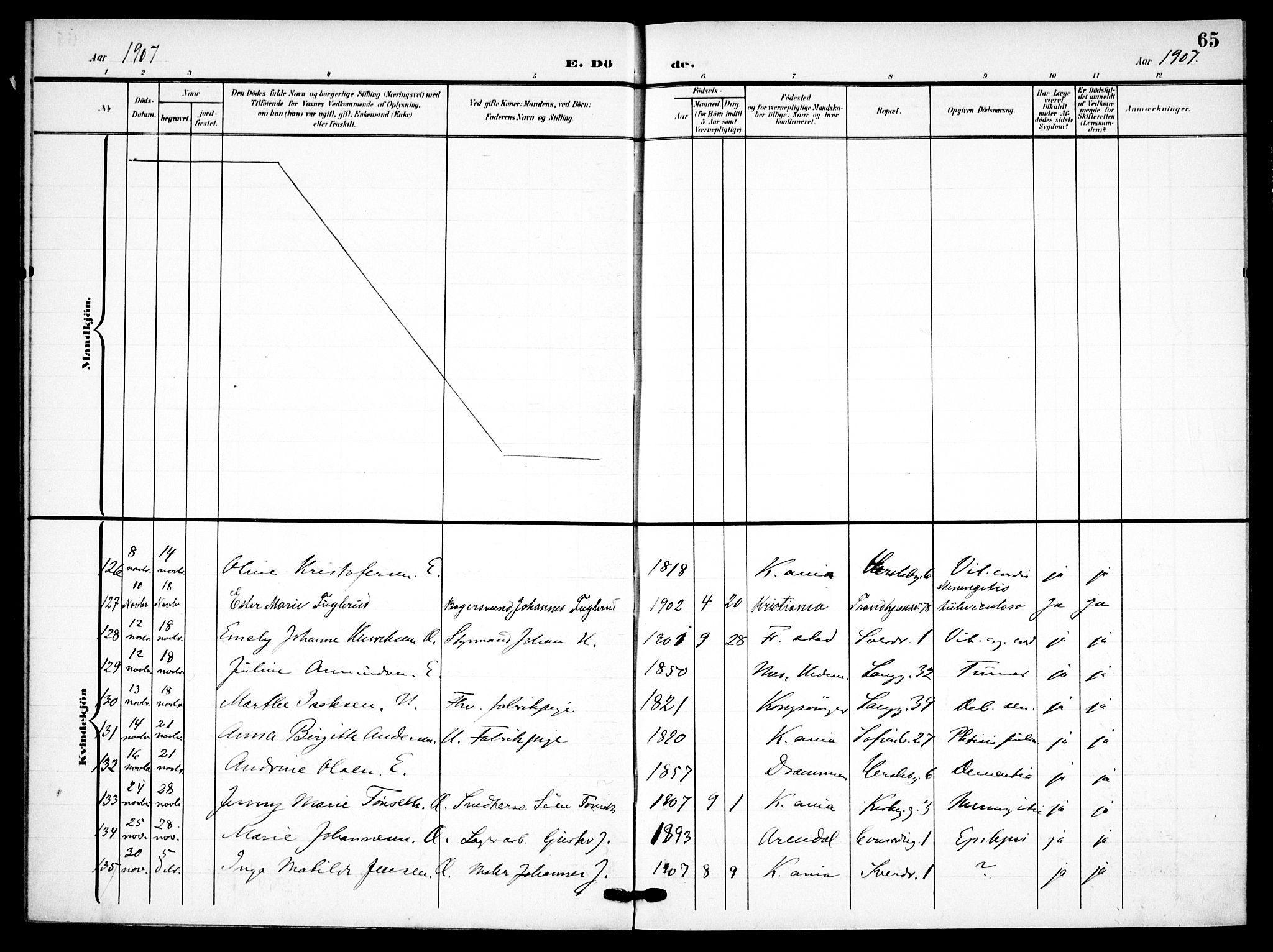 Petrus prestekontor Kirkebøker, SAO/A-10872/F/Fa/L0010: Parish register (official) no. 10, 1904-1916, p. 65
