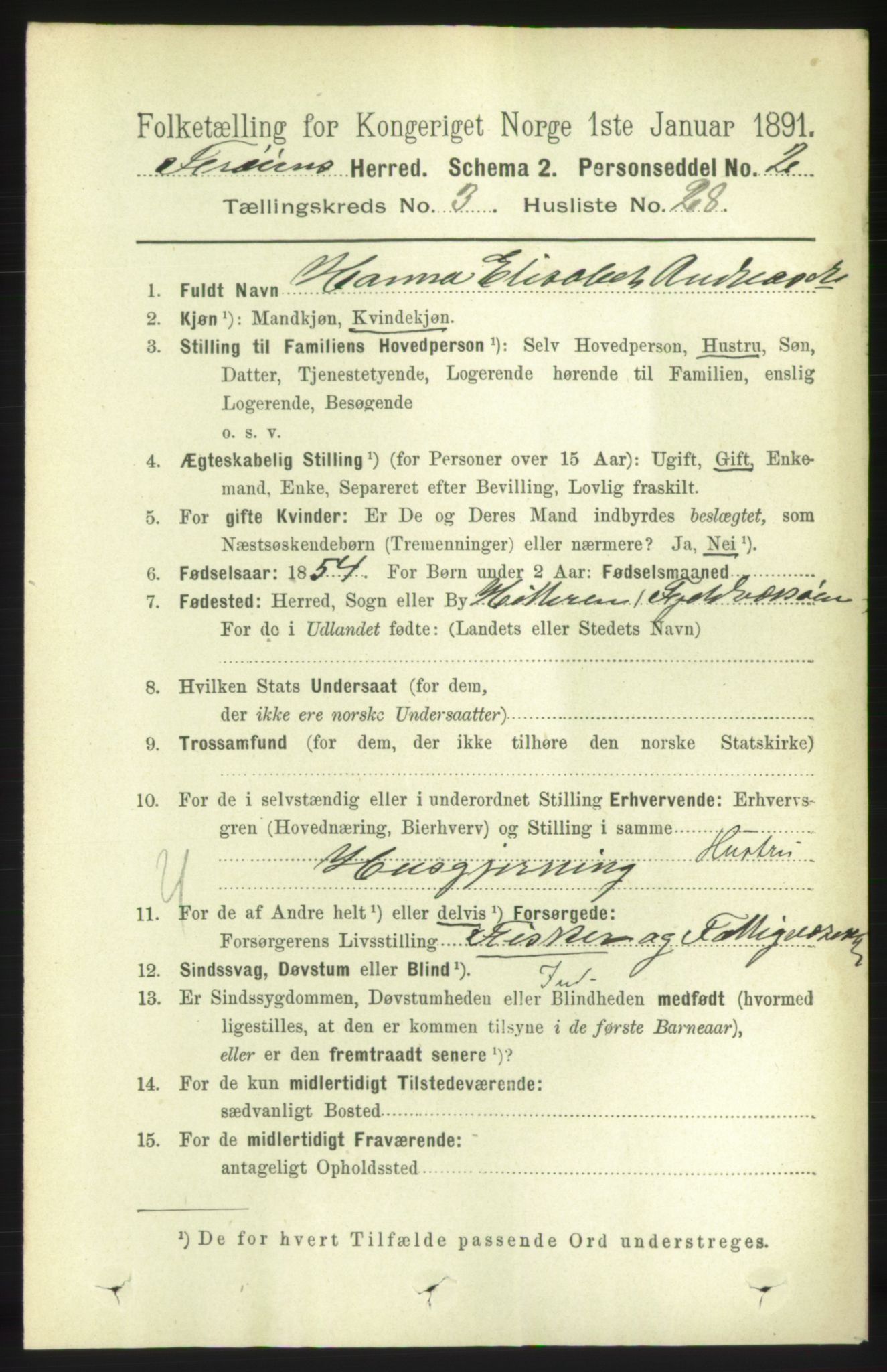 RA, 1891 census for 1619 Frøya, 1891, p. 2140