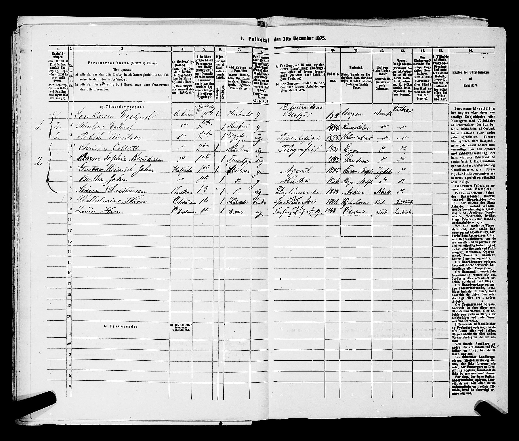 RA, 1875 census for 0301 Kristiania, 1875, p. 3991