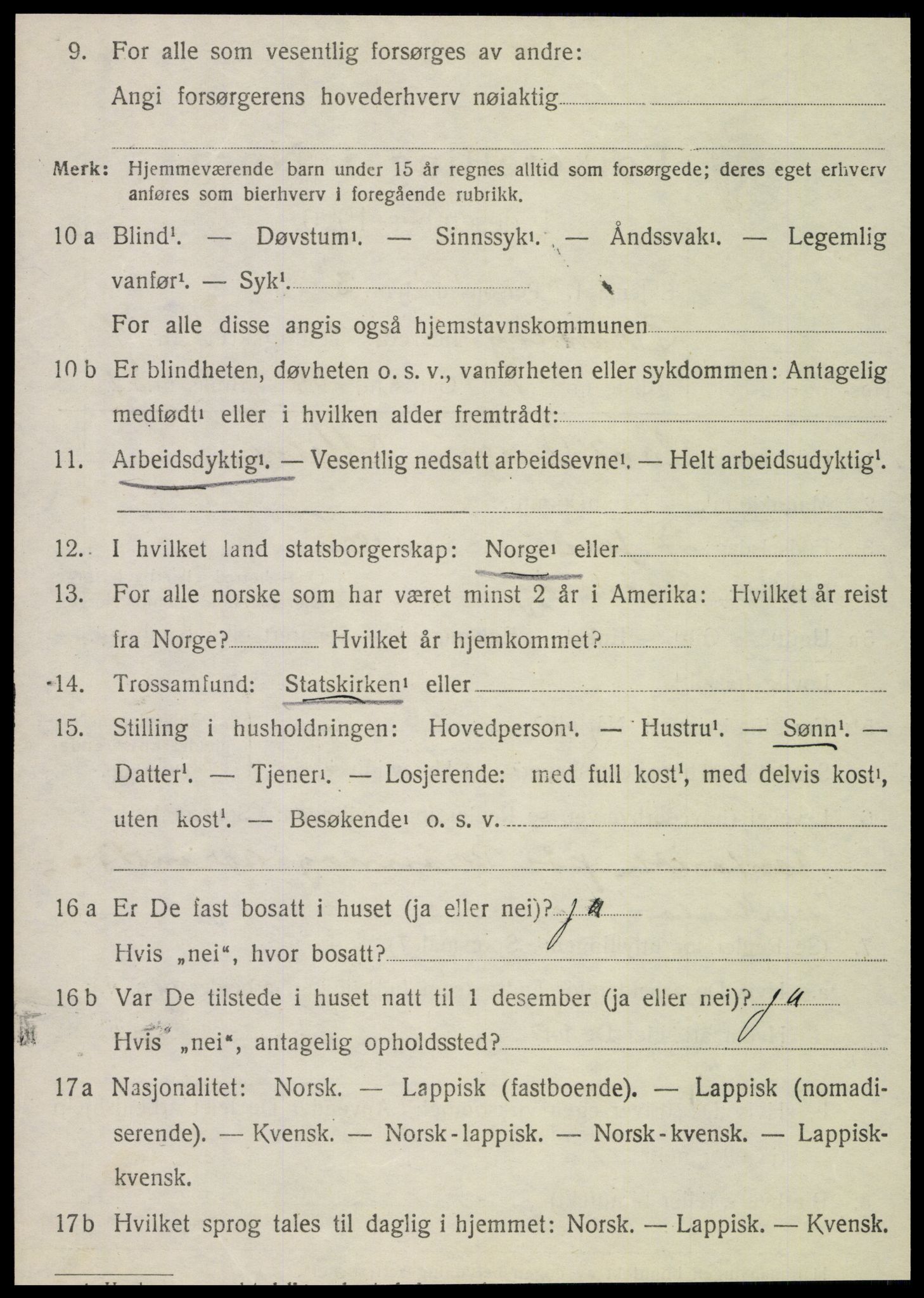 SAT, 1920 census for Brønnøy, 1920, p. 5043