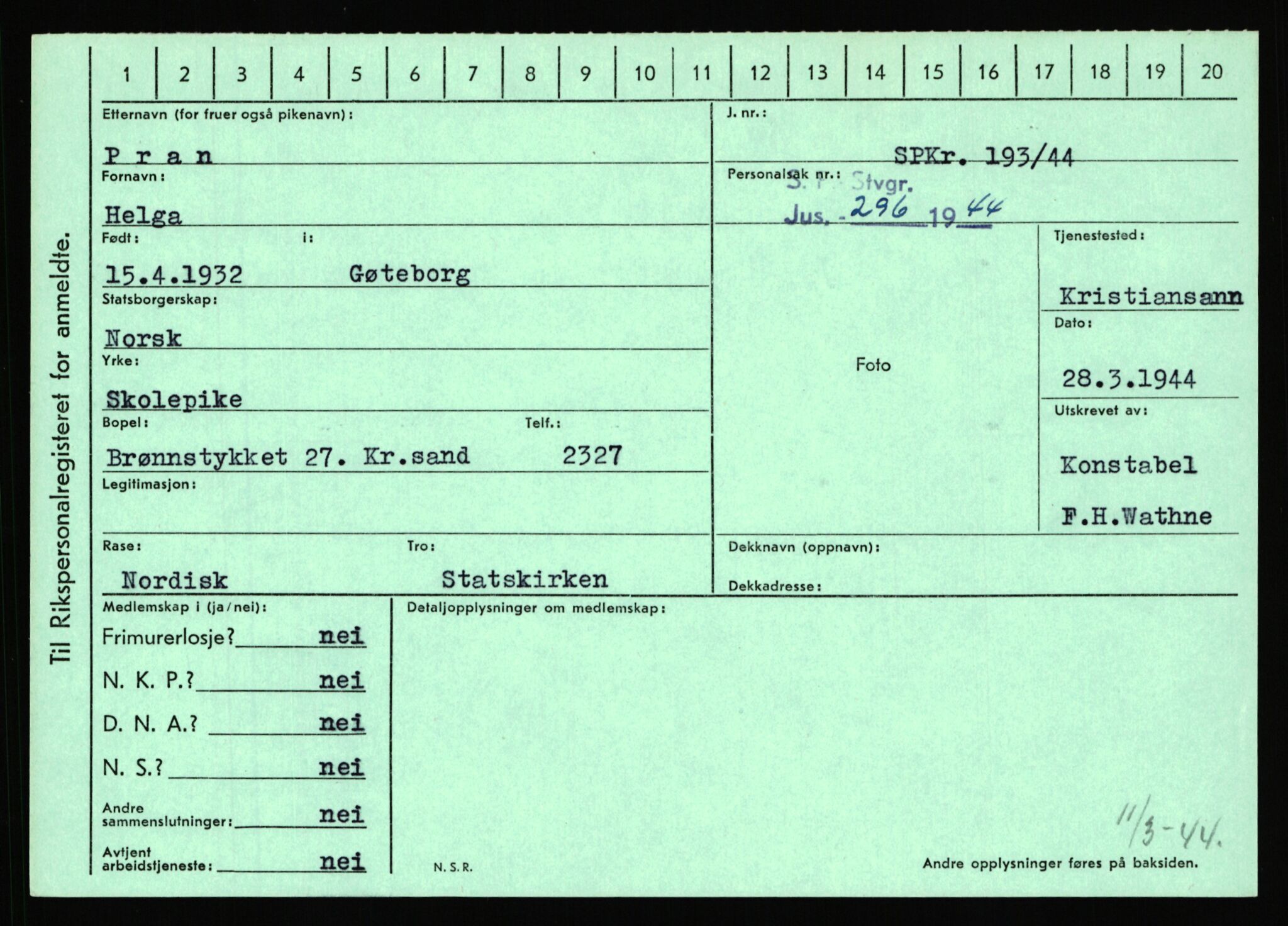 Statspolitiet - Hovedkontoret / Osloavdelingen, AV/RA-S-1329/C/Ca/L0012: Oanæs - Quistgaard	, 1943-1945, p. 4746