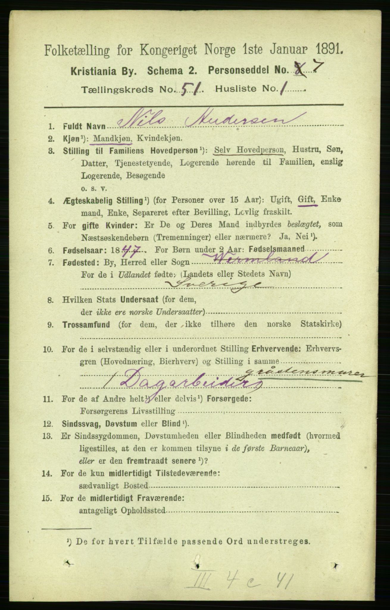 RA, 1891 census for 0301 Kristiania, 1891, p. 29182