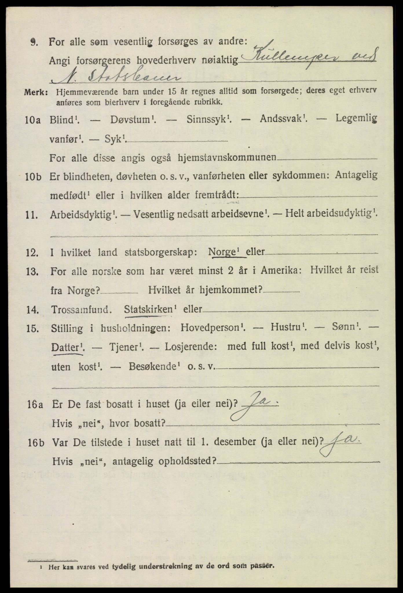 SAH, 1920 census for Vinger, 1920, p. 3961