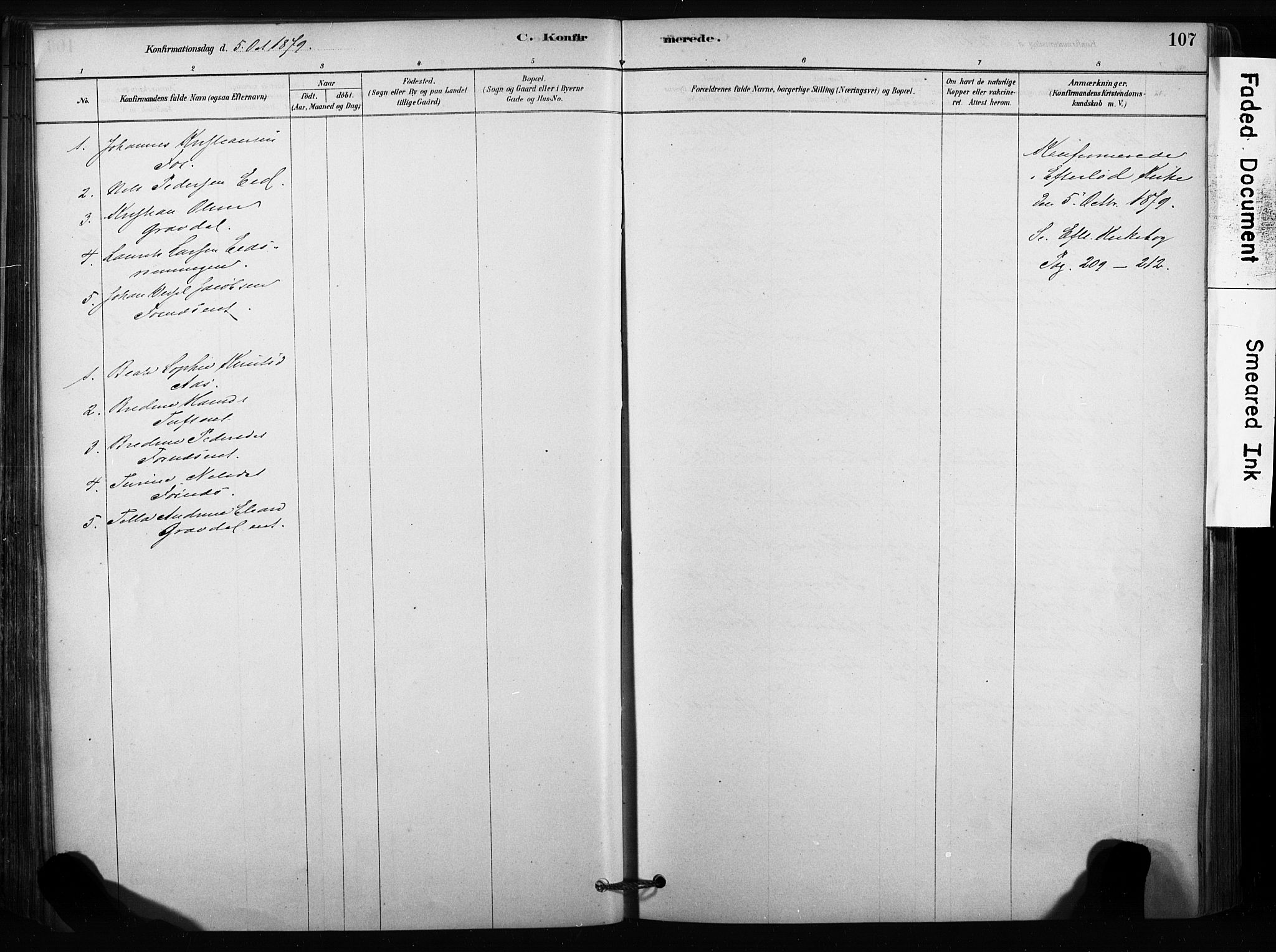 Sandsvær kirkebøker, SAKO/A-244/F/Fc/L0001: Parish register (official) no. III 1, 1878-1923, p. 107