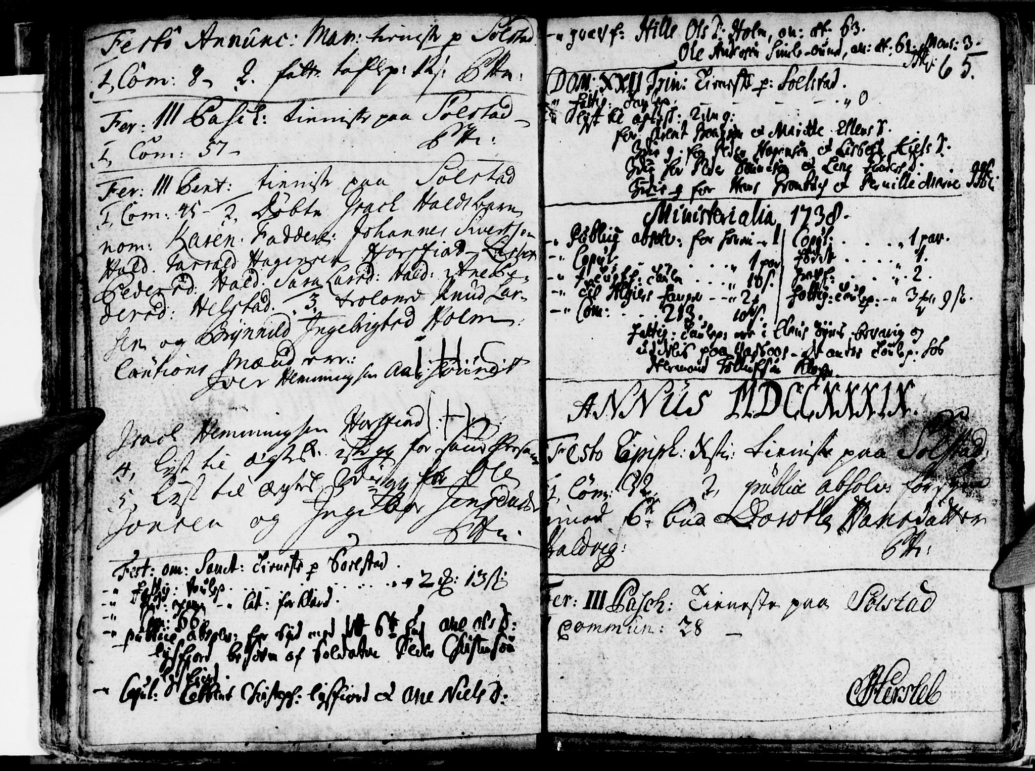 Ministerialprotokoller, klokkerbøker og fødselsregistre - Nordland, SAT/A-1459/811/L0164: Parish register (official) no. 811A01, 1677-1762, p. 65