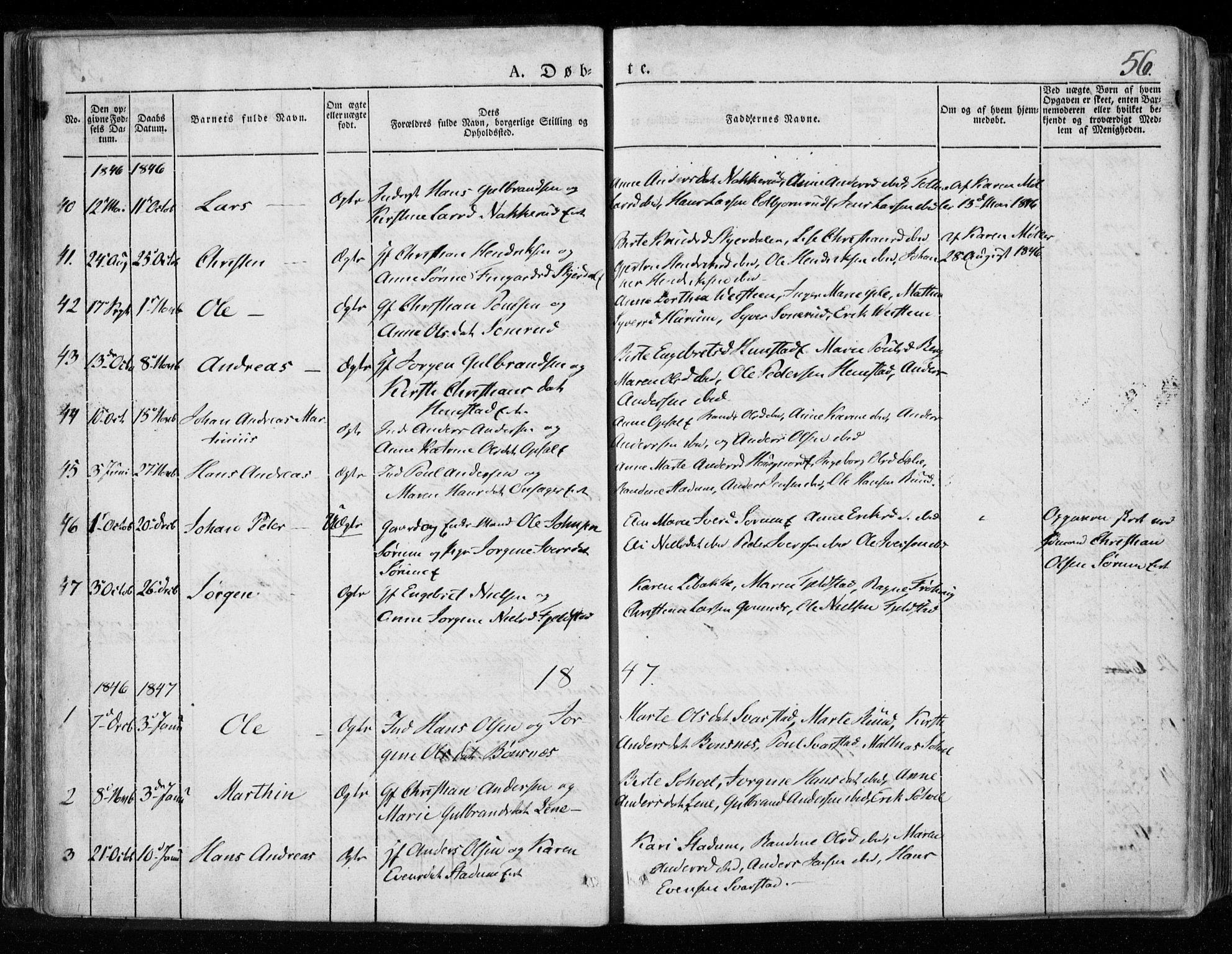 Hole kirkebøker, SAKO/A-228/F/Fa/L0005: Parish register (official) no. I 5, 1833-1851, p. 56