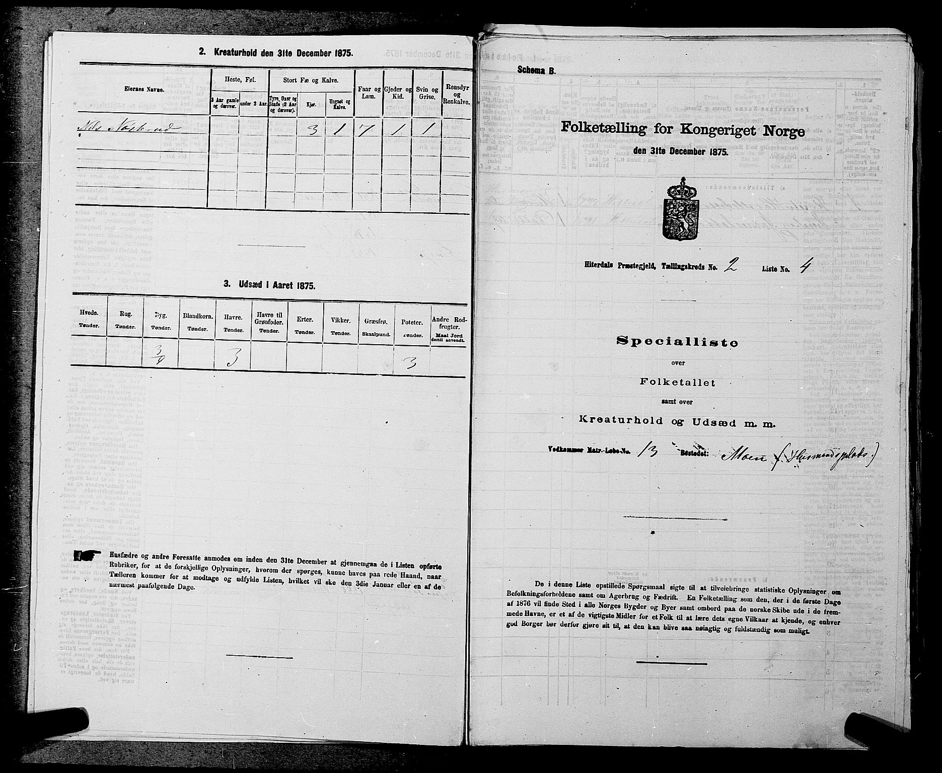 SAKO, 1875 census for 0823P Heddal, 1875, p. 222