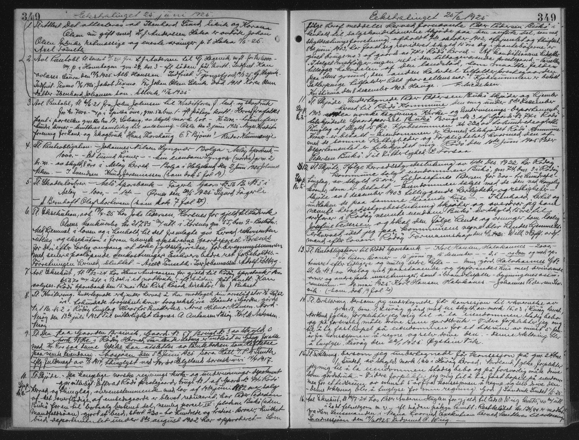 Rana sorenskriveri , AV/SAT-A-1108/1/2/2C/L0018: Mortgage book no. 18, 1923-1928, p. 349, Deed date: 25.06.1925