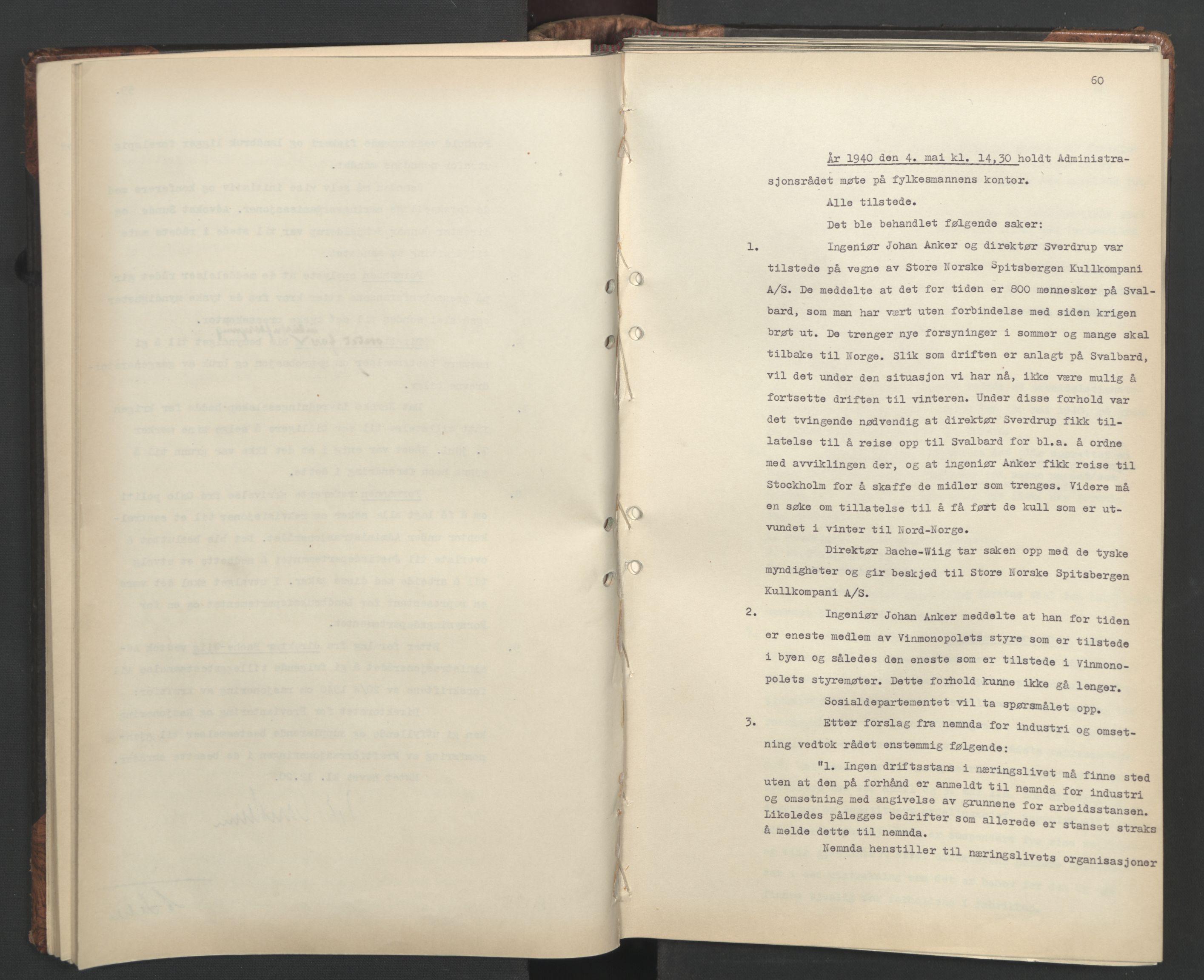 Administrasjonsrådet, AV/RA-S-1004/A/L0001: Møteprotokoll med tillegg 15/4-25/9, 1940, p. 60