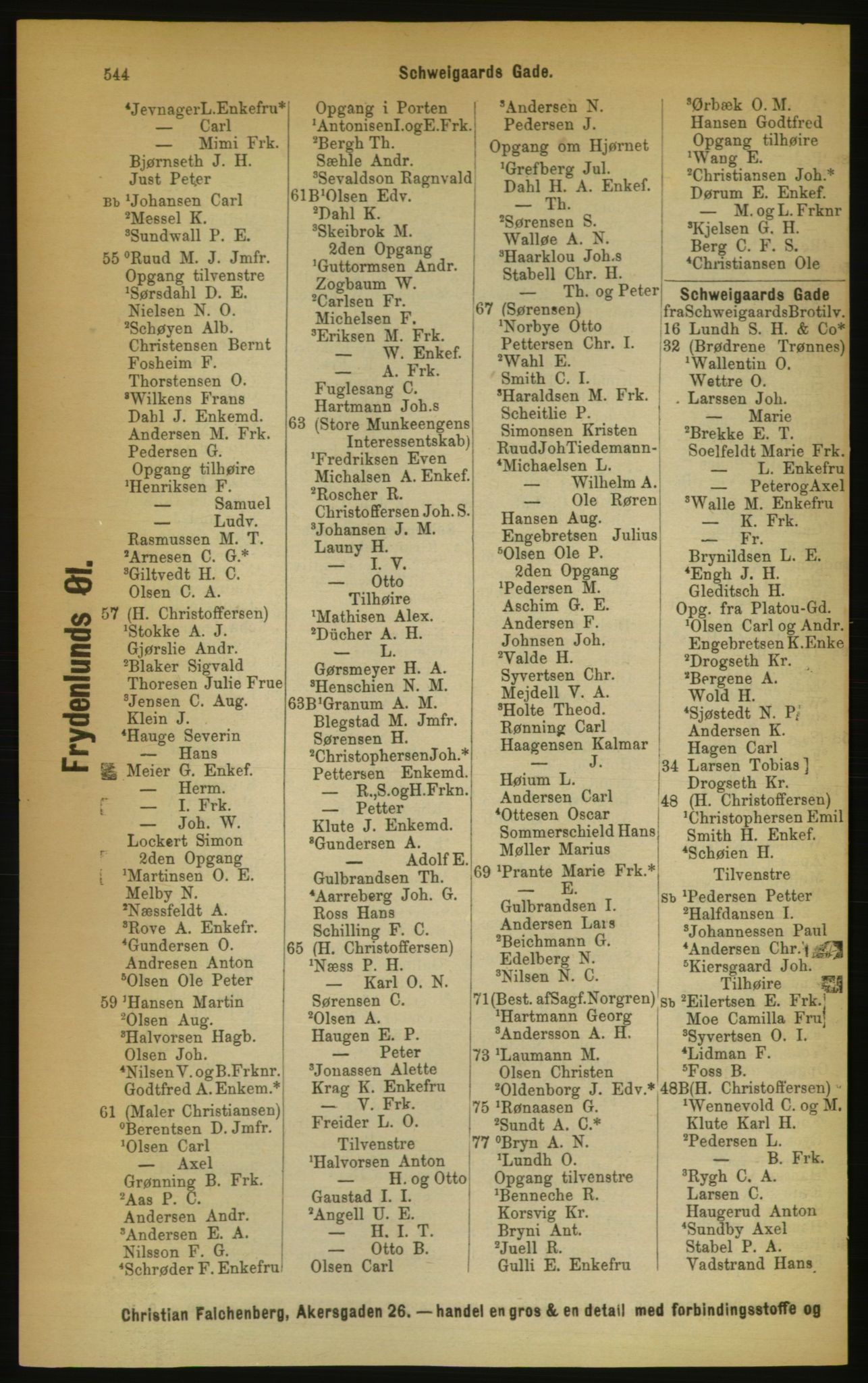 Kristiania/Oslo adressebok, PUBL/-, 1889, p. 544