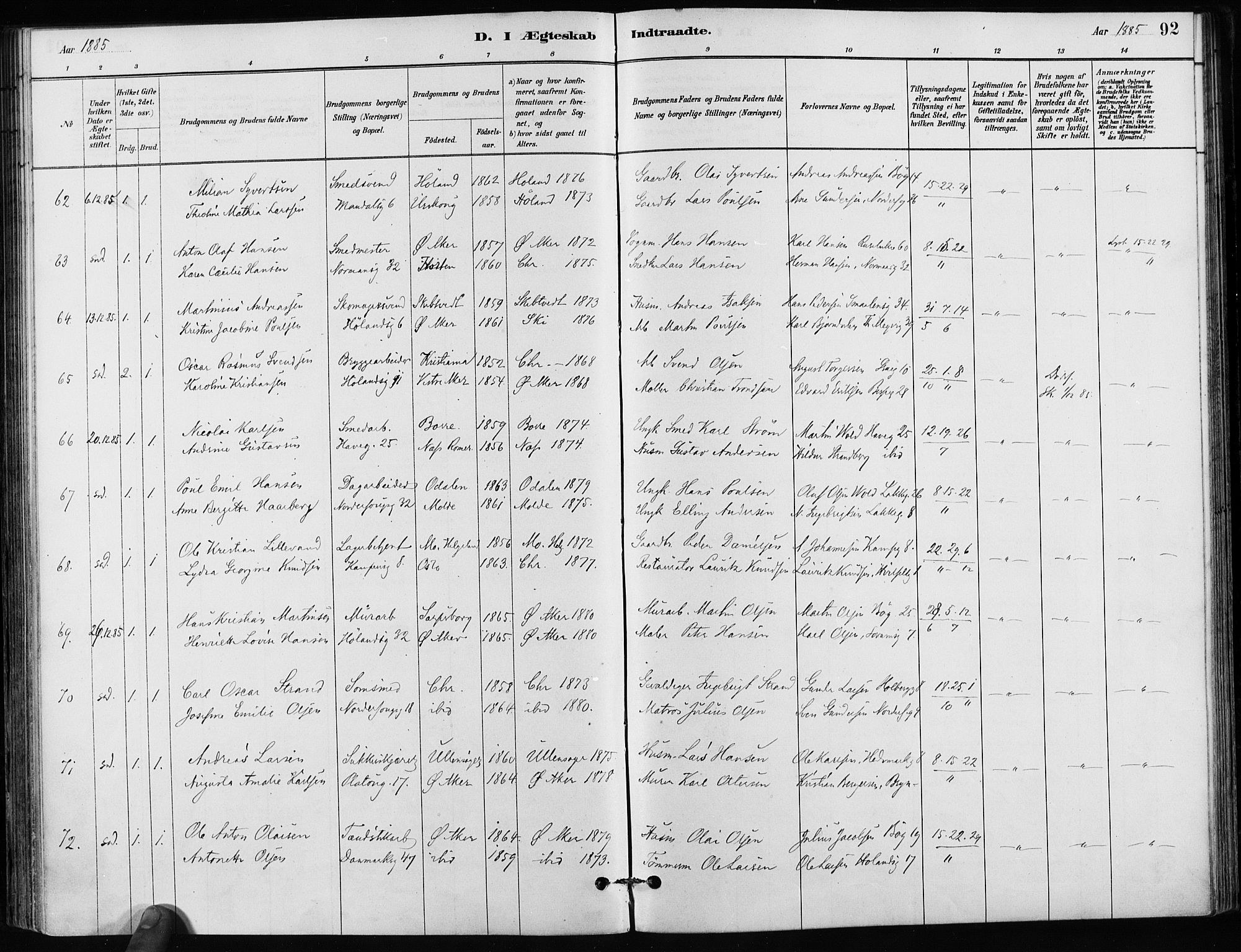 Kampen prestekontor Kirkebøker, AV/SAO-A-10853/F/Fa/L0002: Parish register (official) no. I 2, 1880-1888, p. 92