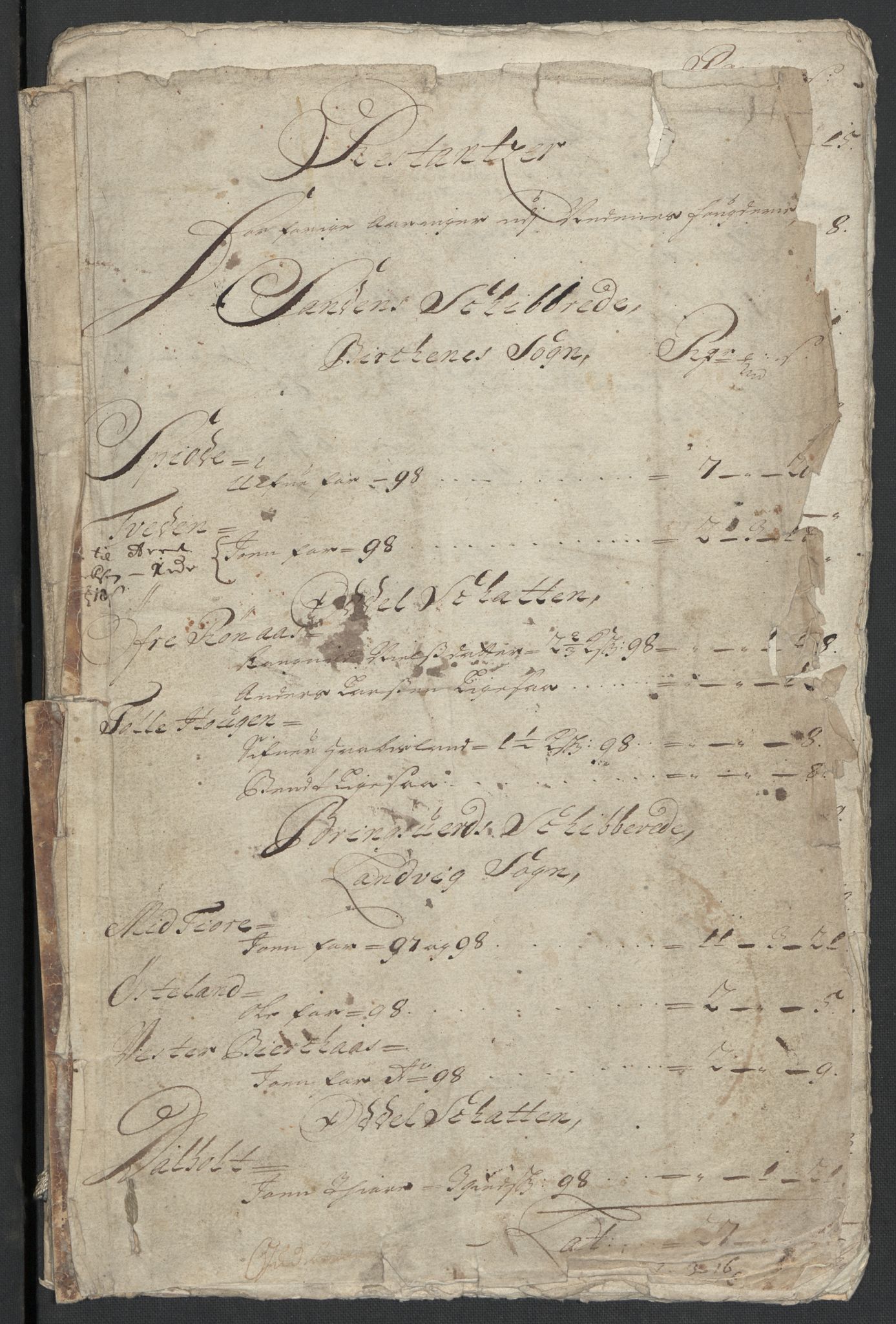Rentekammeret inntil 1814, Reviderte regnskaper, Fogderegnskap, RA/EA-4092/R39/L2314: Fogderegnskap Nedenes, 1698-1699, p. 12