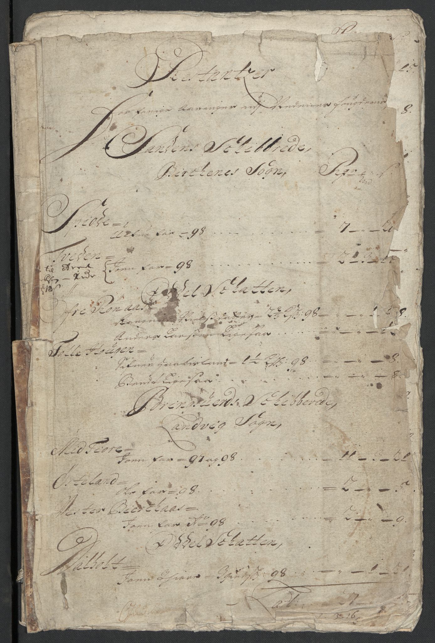 Rentekammeret inntil 1814, Reviderte regnskaper, Fogderegnskap, AV/RA-EA-4092/R39/L2314: Fogderegnskap Nedenes, 1698-1699, p. 12