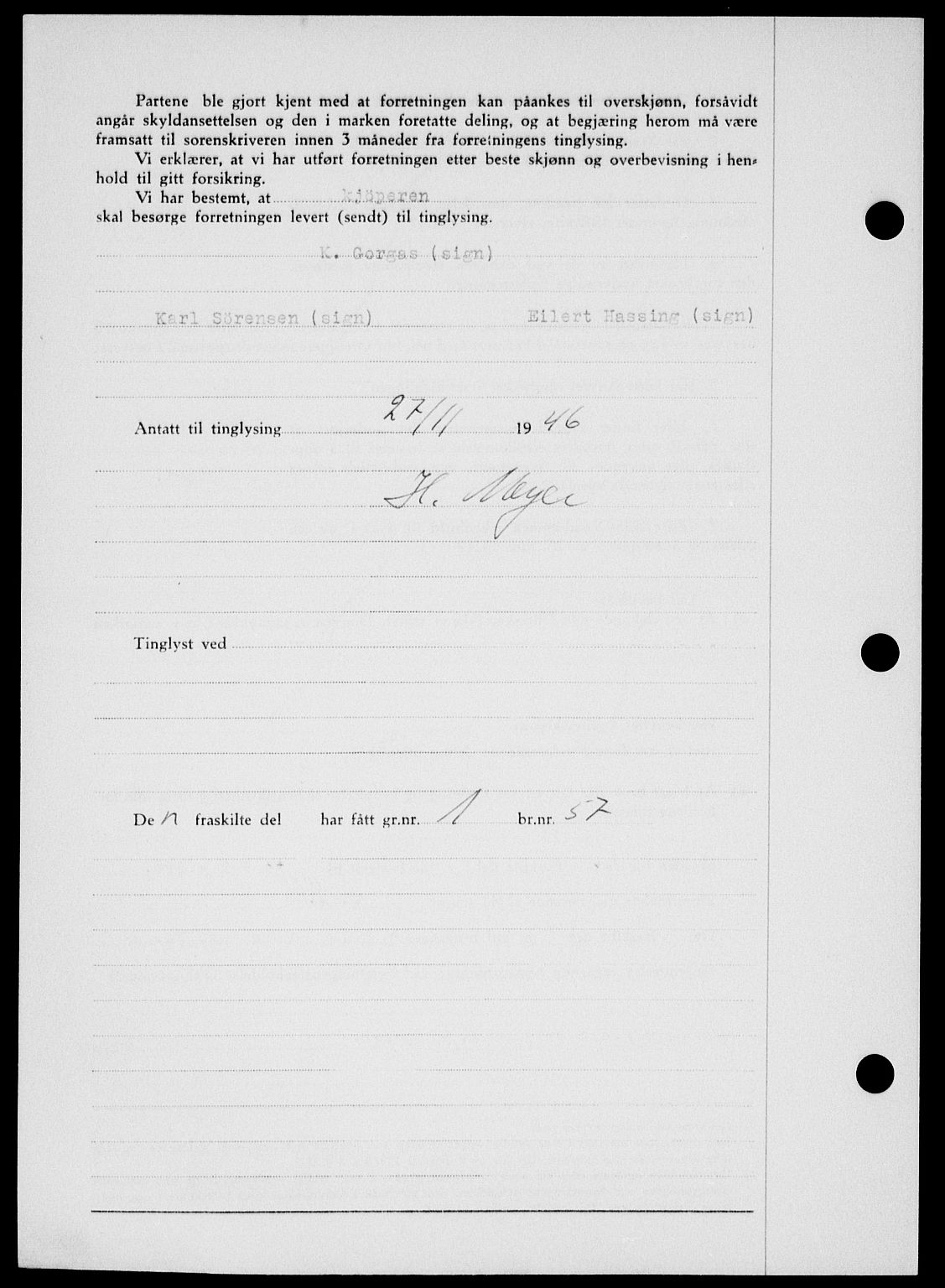 Onsøy sorenskriveri, SAO/A-10474/G/Ga/Gab/L0018: Mortgage book no. II A-18, 1946-1947, Diary no: : 3044/1946