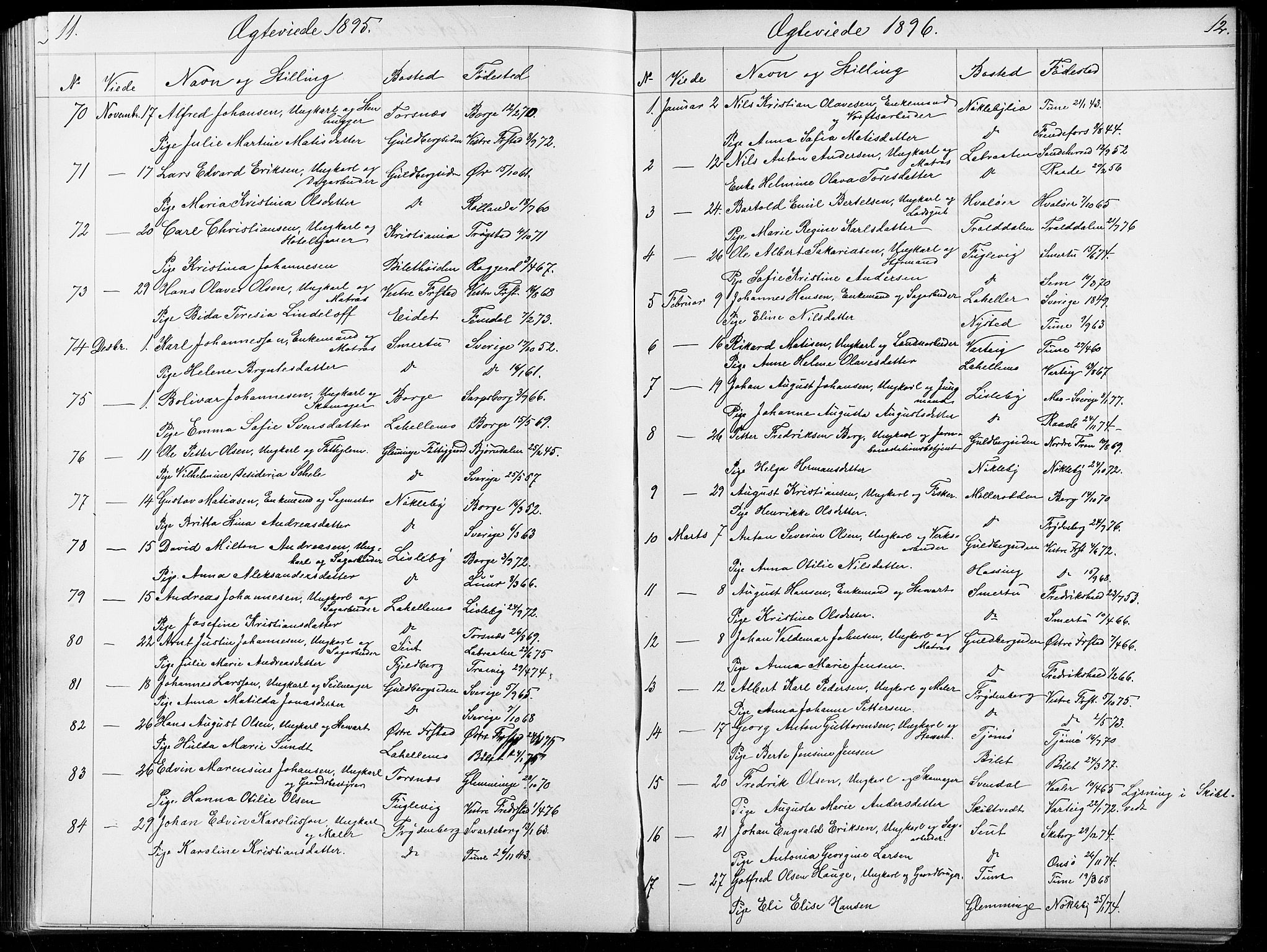 Glemmen prestekontor Kirkebøker, SAO/A-10908/G/Ga/L0006: Parish register (copy) no. 6, 1894-1908, p. 11-12