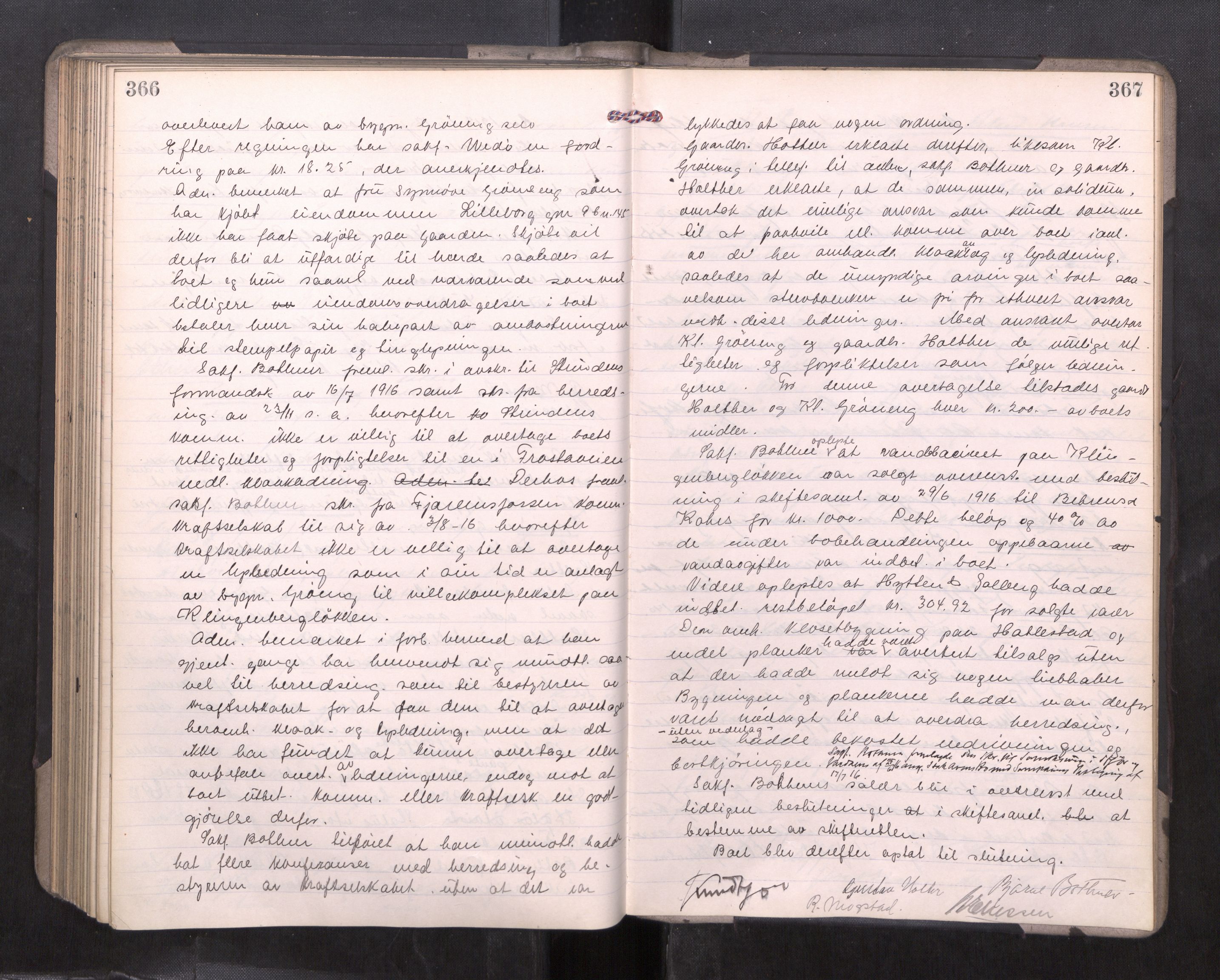 Strinda og Selbu sorenskriveri, AV/SAT-A-0015/3/3B/L0012: Skifteforhandlingsprot. 12, 1915-1919, p. 366-367