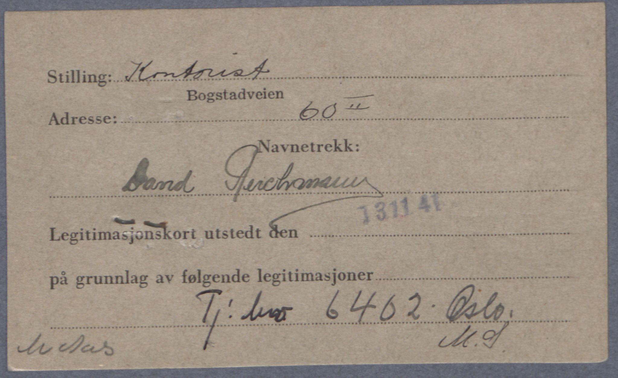 Sosialdepartementet, Våre Falne, AV/RA-S-1708/E/Ee/L0021A: Fotografier av jøder på legitimasjonskort (1941-42), 1941-1942, p. 282