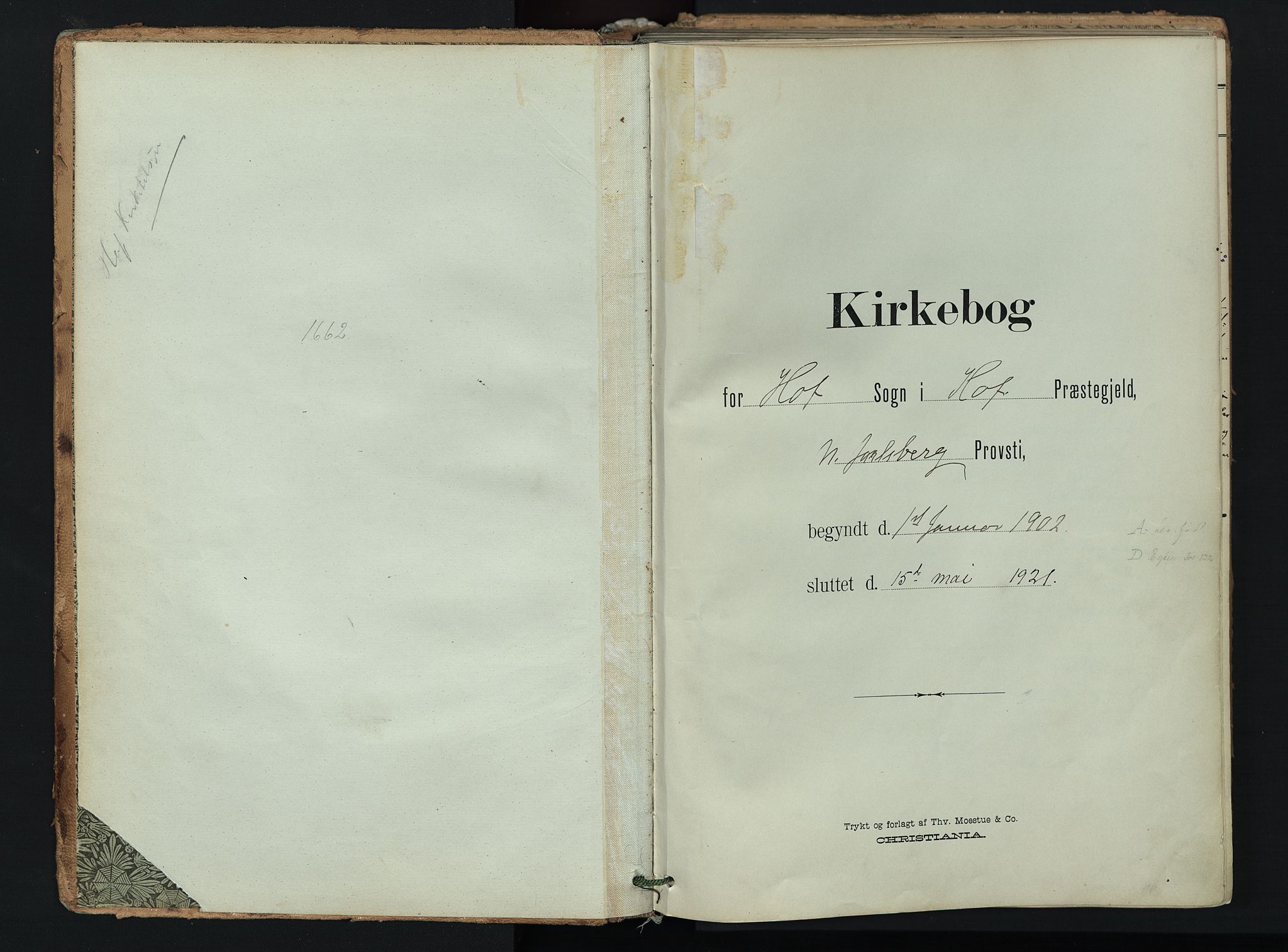 Hof kirkebøker, SAKO/A-64/F/Fa/L0008: Parish register (official) no. I 8, 1902-1921