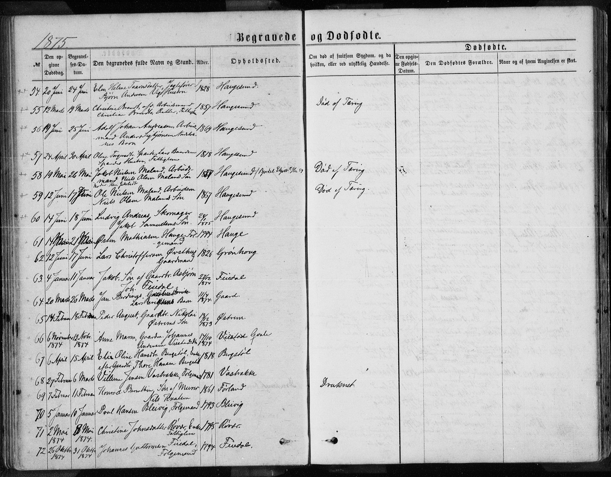 Torvastad sokneprestkontor, AV/SAST-A -101857/H/Ha/Haa/L0013: Parish register (official) no. A 12.2, 1867-1877