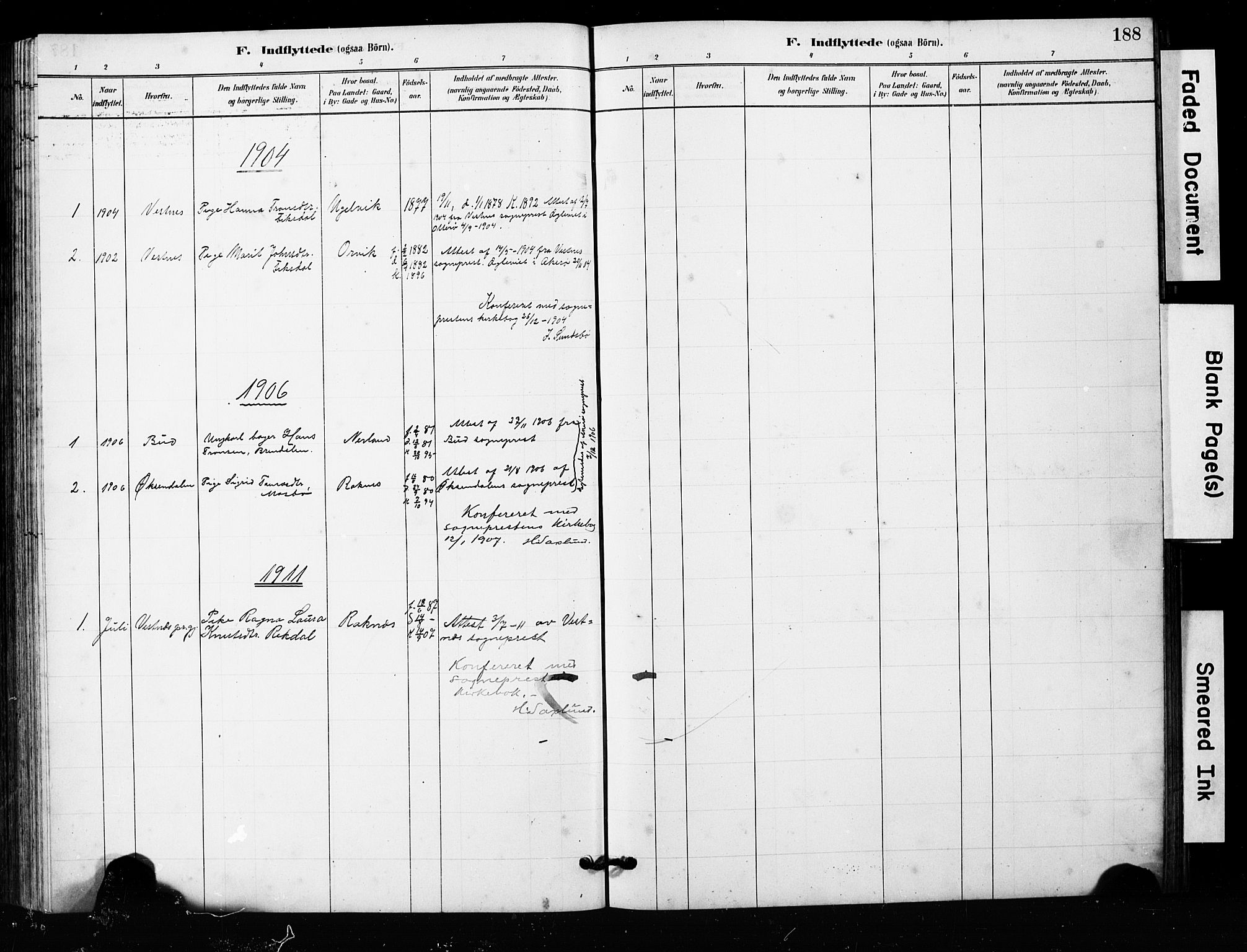 Ministerialprotokoller, klokkerbøker og fødselsregistre - Møre og Romsdal, AV/SAT-A-1454/563/L0737: Parish register (copy) no. 563C01, 1878-1916, p. 188