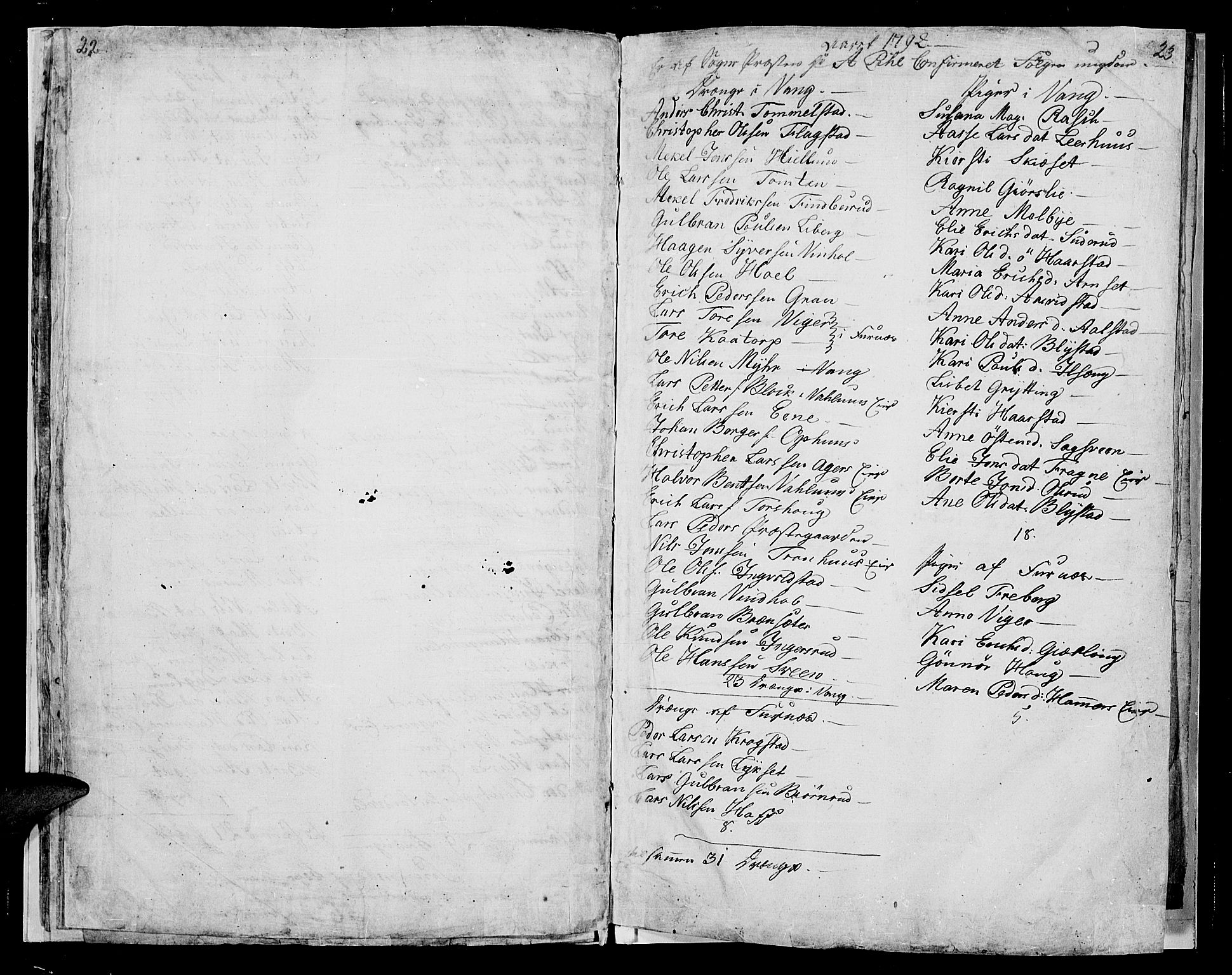 Vang prestekontor, Hedmark, SAH/PREST-008/H/Ha/Haa/L0004: Parish register (official) no. 4, 1776-1806, p. 22-23