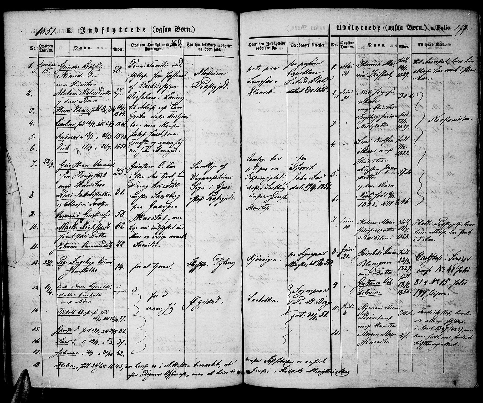 Tromøy sokneprestkontor, SAK/1111-0041/F/Fa/L0005: Parish register (official) no. A 5, 1847-1856, p. 277