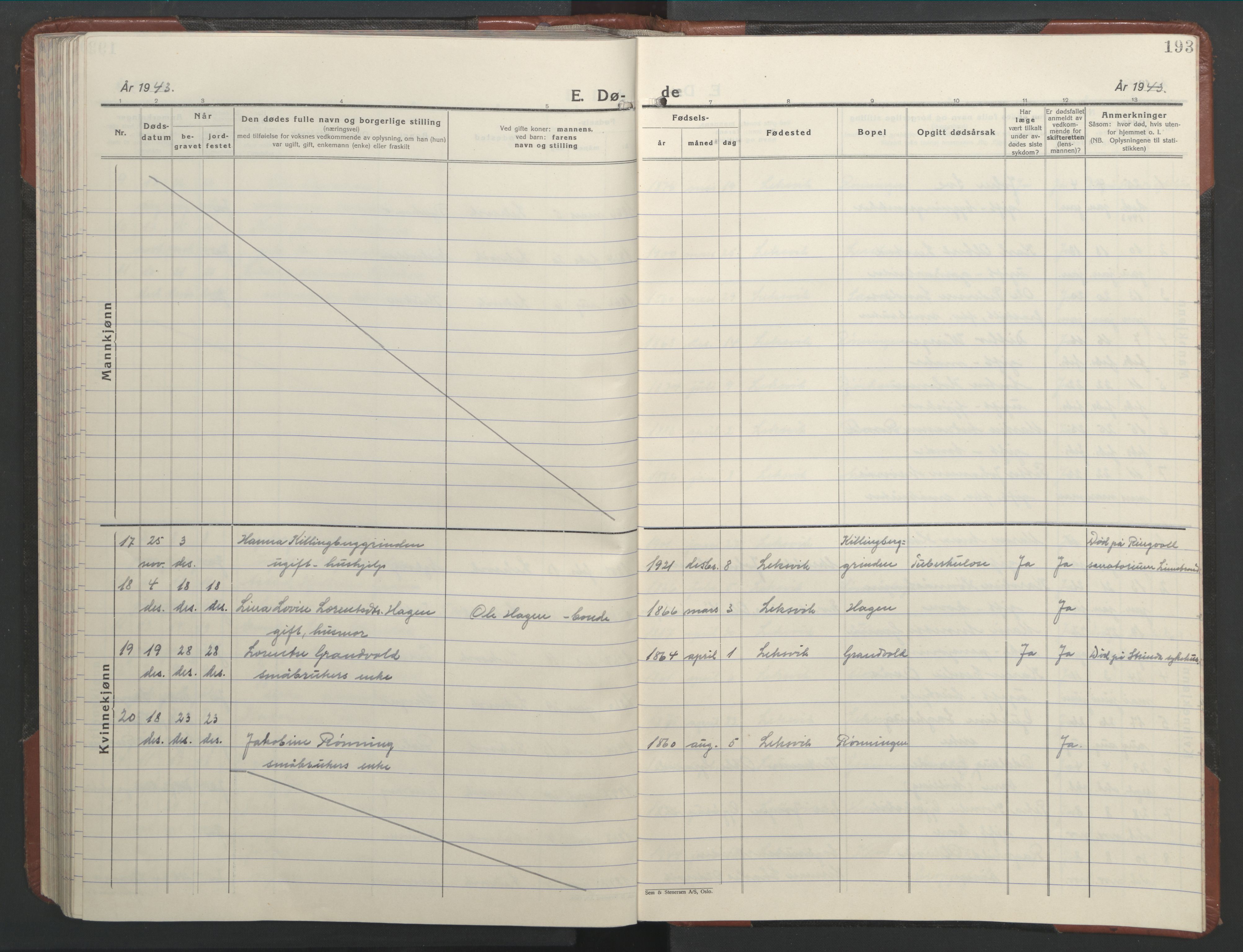 Ministerialprotokoller, klokkerbøker og fødselsregistre - Nord-Trøndelag, SAT/A-1458/701/L0019: Parish register (copy) no. 701C03, 1930-1953, p. 193