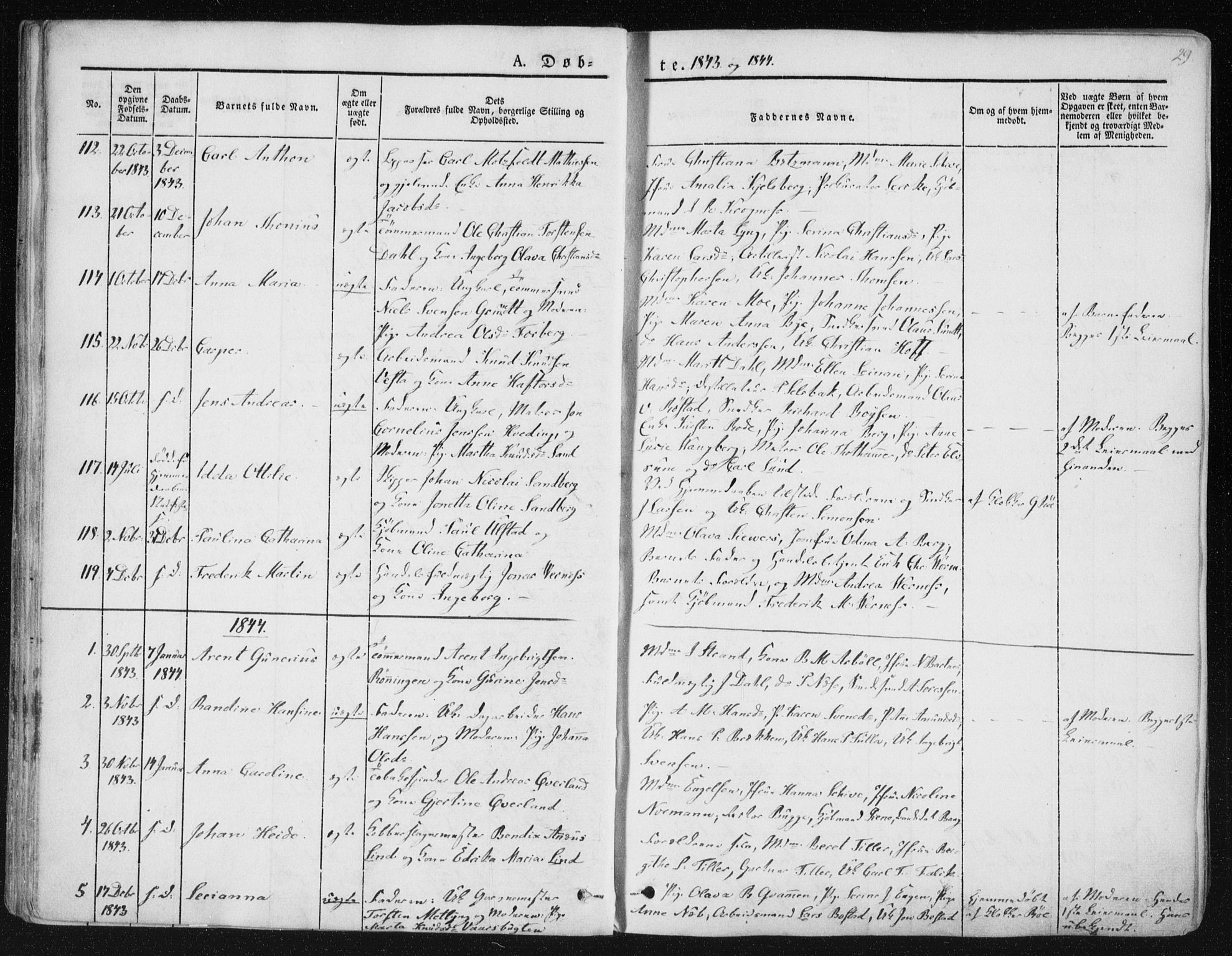 Ministerialprotokoller, klokkerbøker og fødselsregistre - Sør-Trøndelag, SAT/A-1456/602/L0110: Parish register (official) no. 602A08, 1840-1854, p. 29
