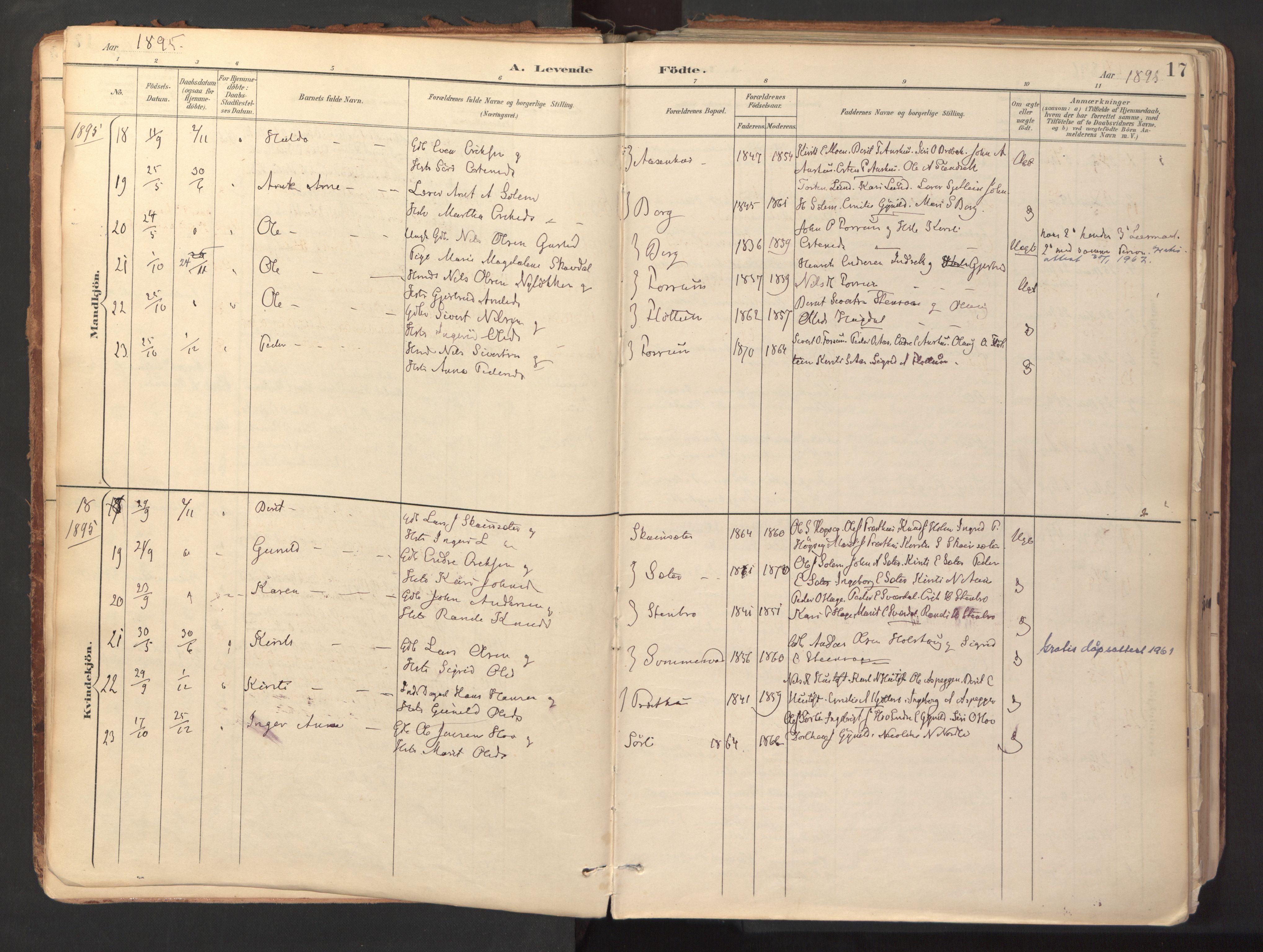 Ministerialprotokoller, klokkerbøker og fødselsregistre - Sør-Trøndelag, SAT/A-1456/689/L1041: Parish register (official) no. 689A06, 1891-1923, p. 17