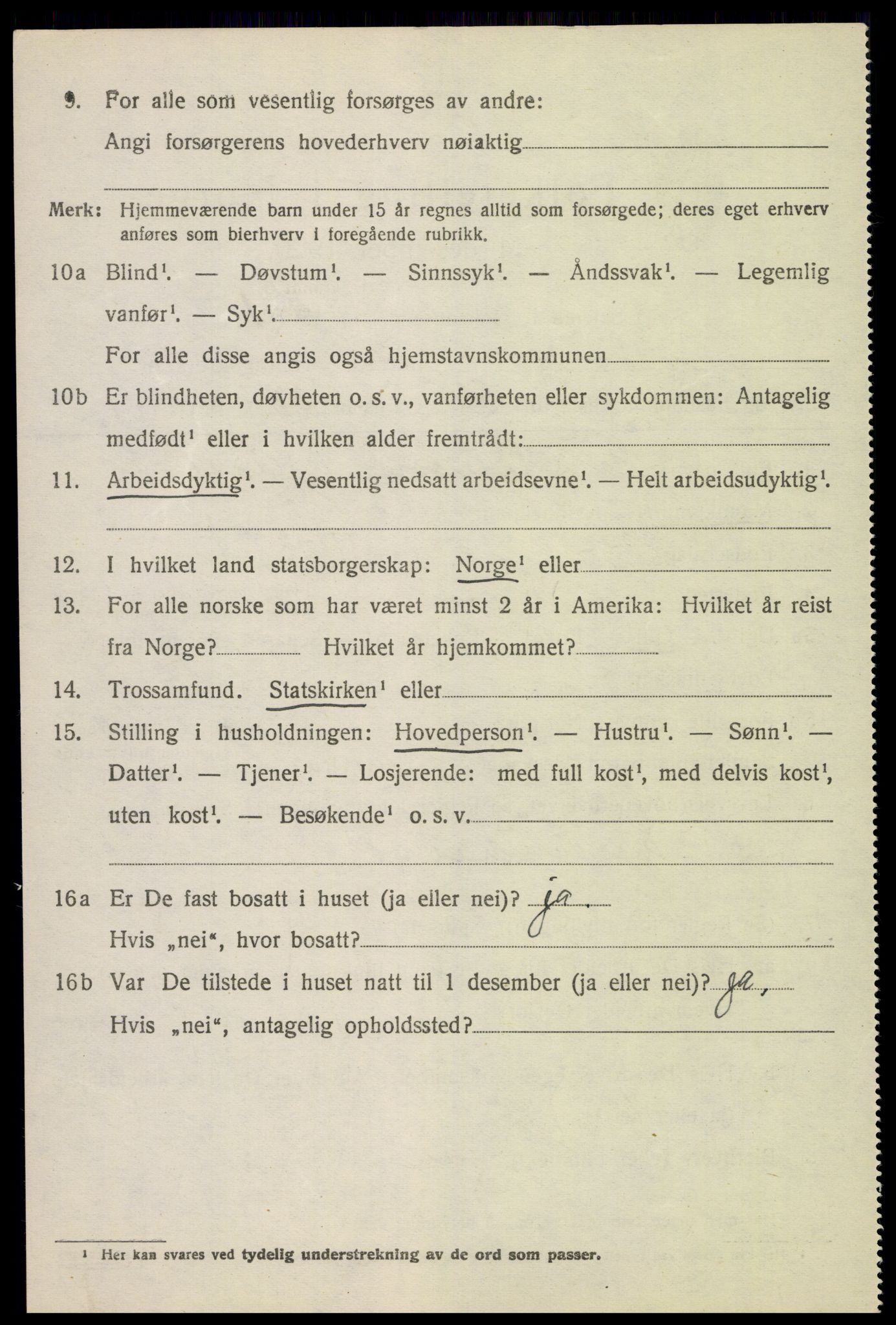 SAH, 1920 census for Lom, 1920, p. 2557