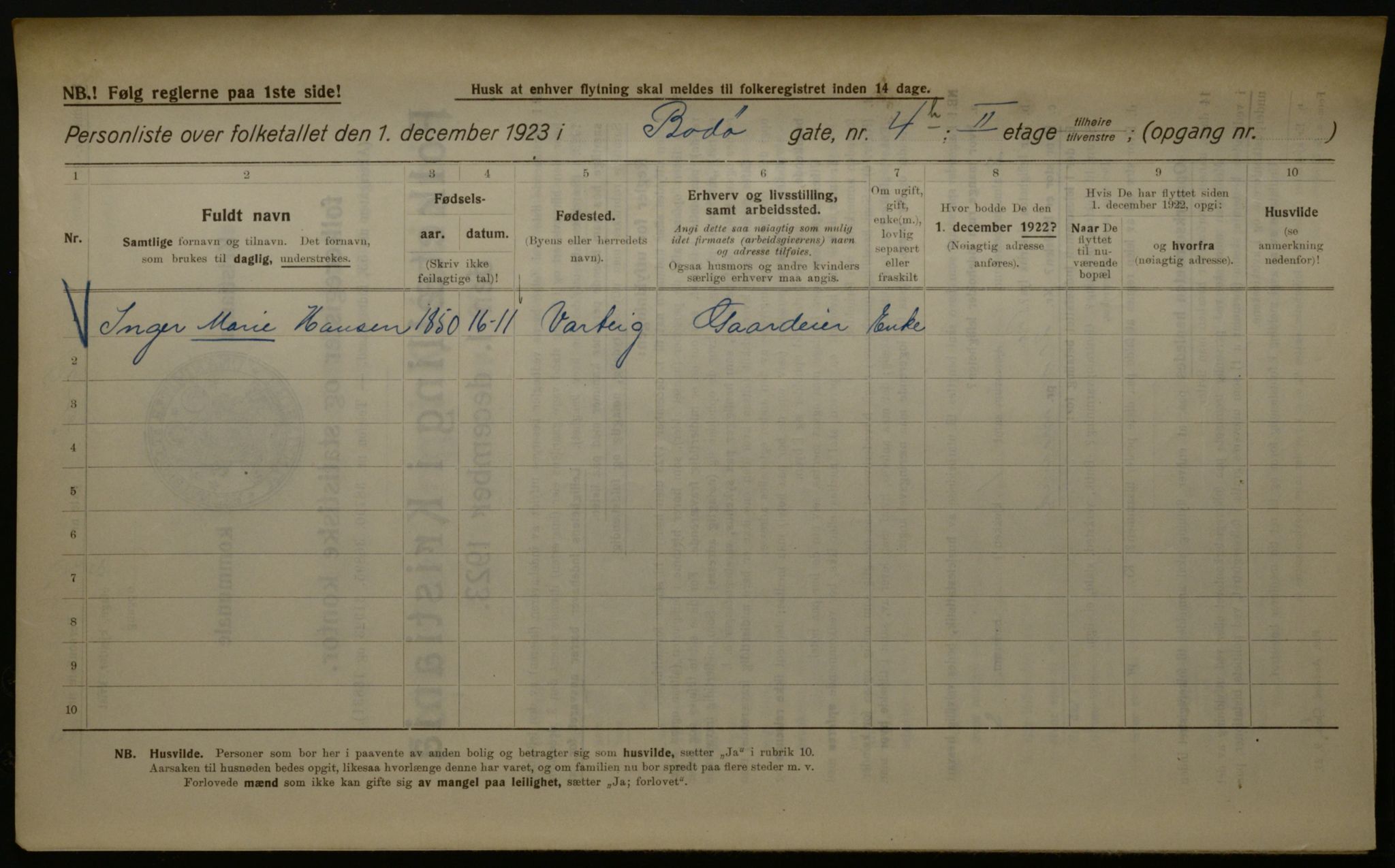 OBA, Municipal Census 1923 for Kristiania, 1923, p. 7771