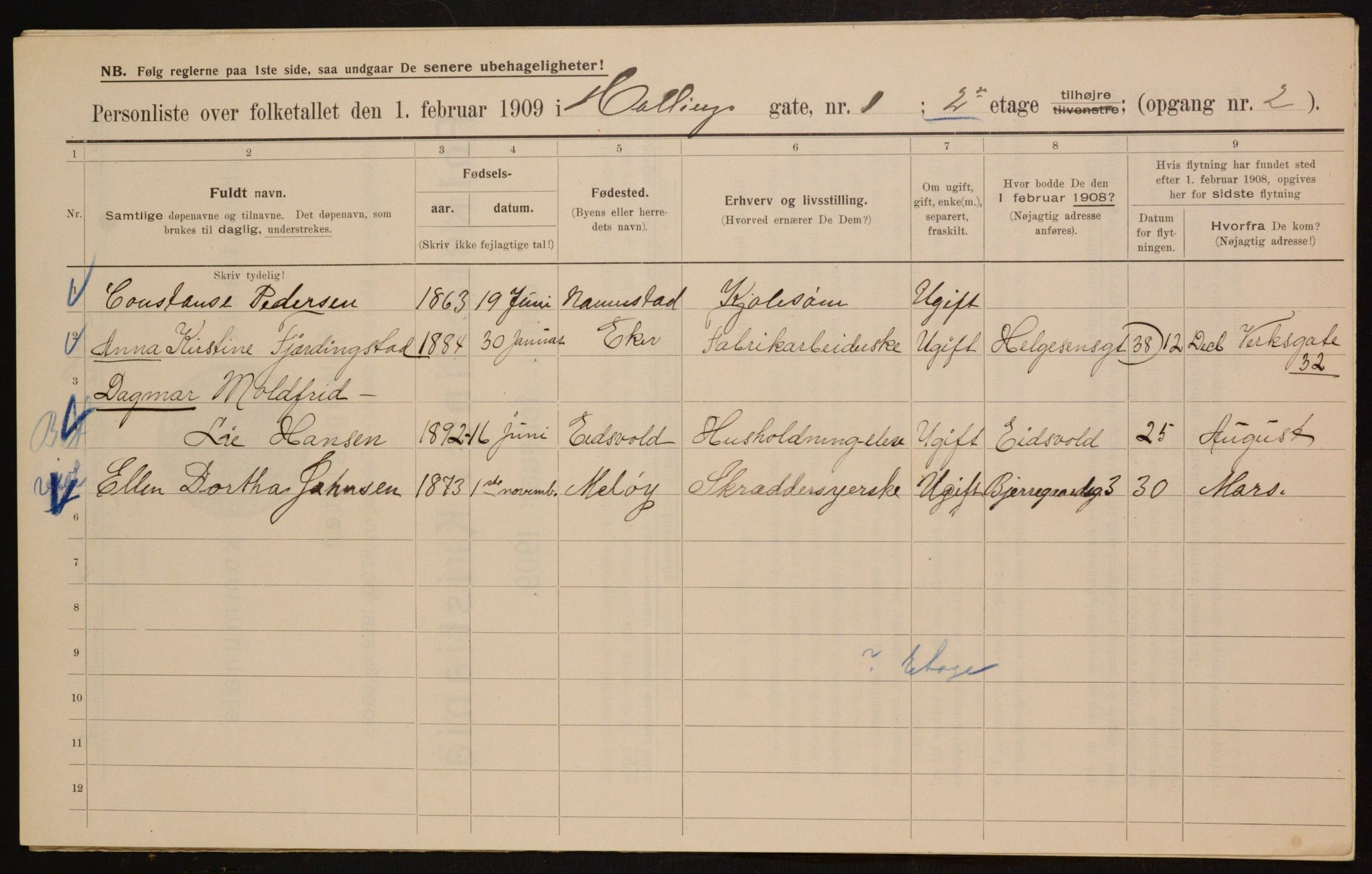 OBA, Municipal Census 1909 for Kristiania, 1909, p. 30898