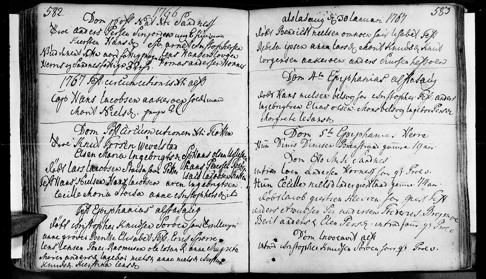 Ministerialprotokoller, klokkerbøker og fødselsregistre - Nordland, AV/SAT-A-1459/830/L0434: Parish register (official) no. 830A03, 1737-1767, p. 582-583