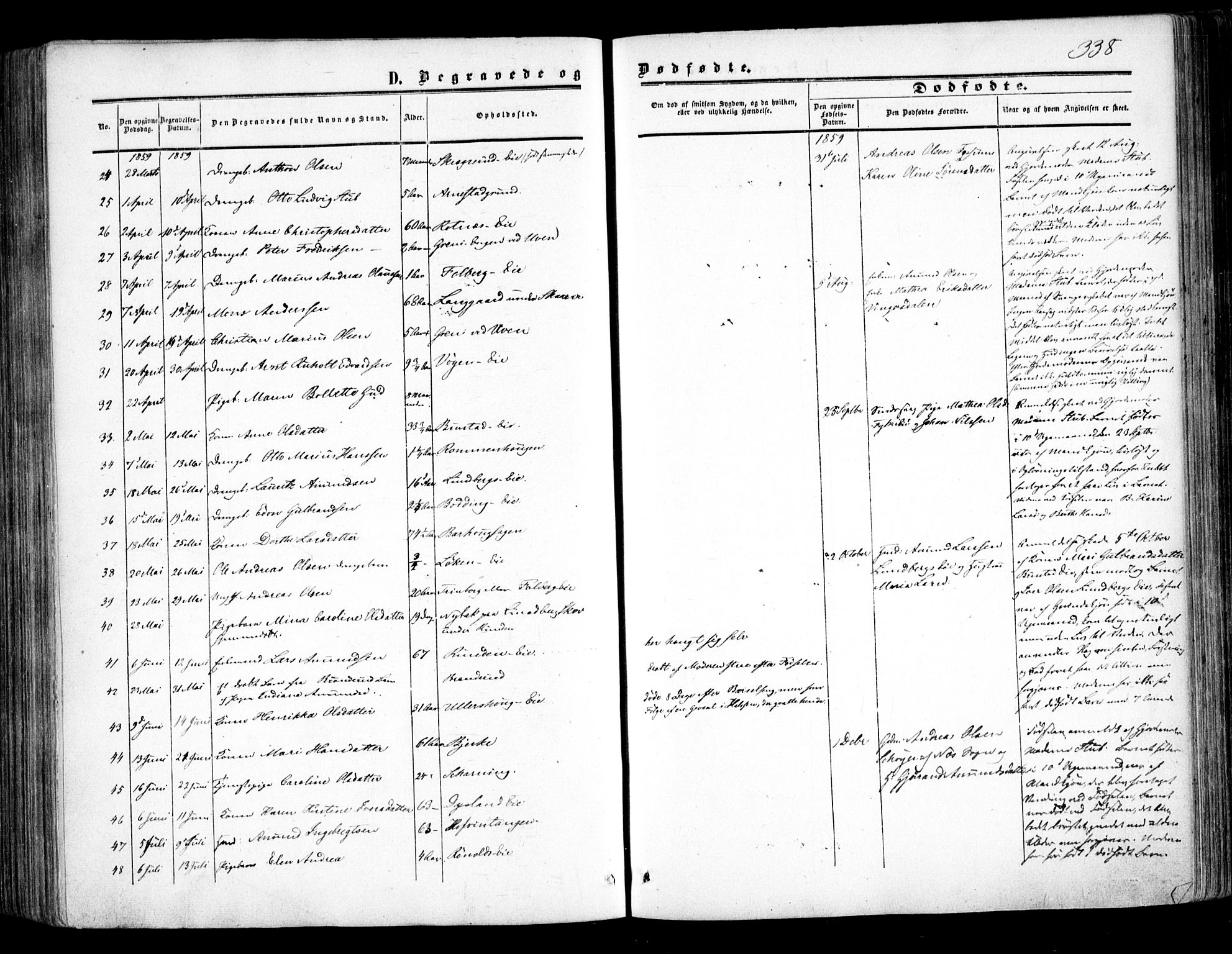 Nes prestekontor Kirkebøker, AV/SAO-A-10410/F/Fa/L0008: Parish register (official) no. I 8, 1859-1874, p. 338