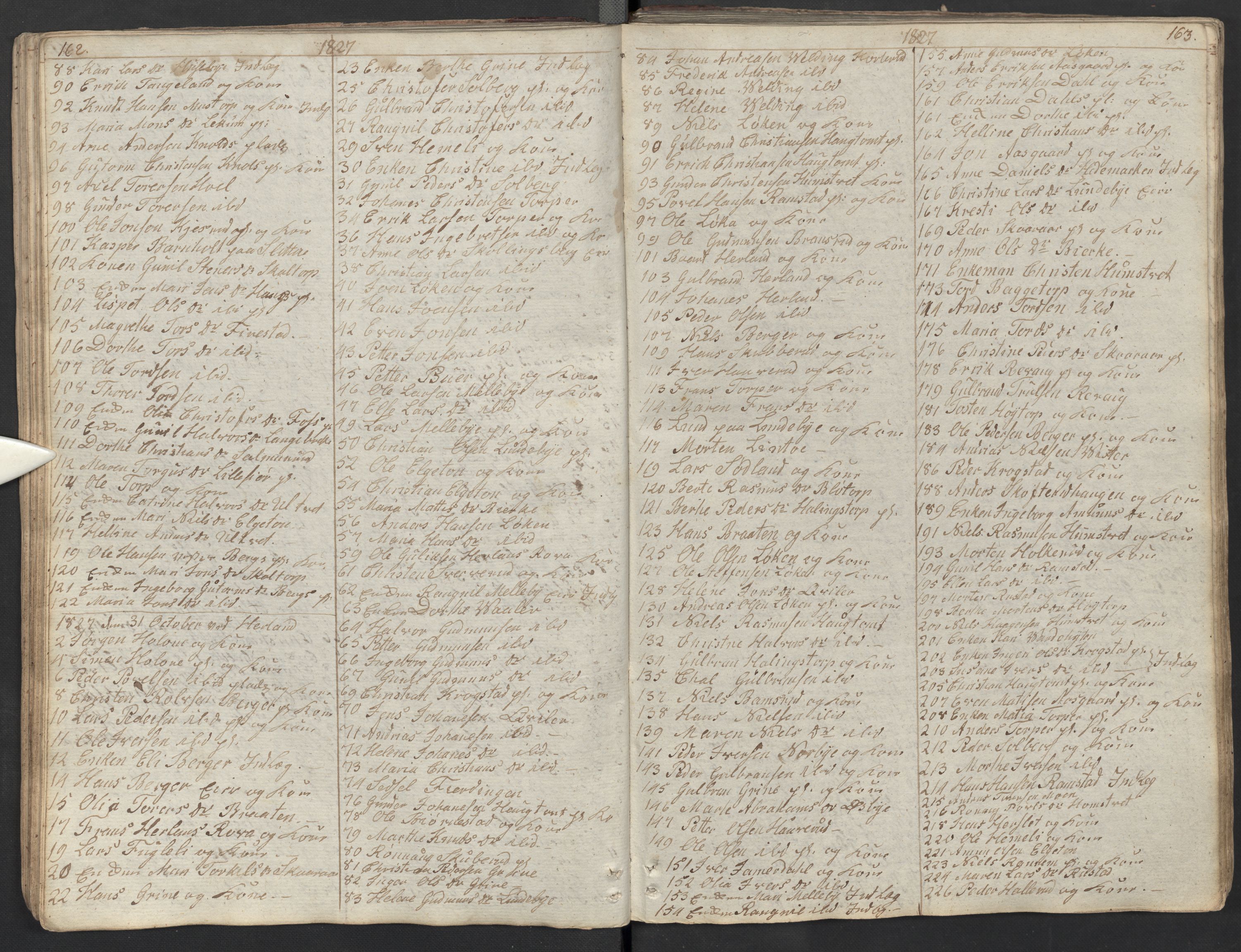 Eidsberg prestekontor Kirkebøker, AV/SAO-A-10905/M/Ma/L0002: Communicants register no. I 2, 1821-1841, p. 162-163