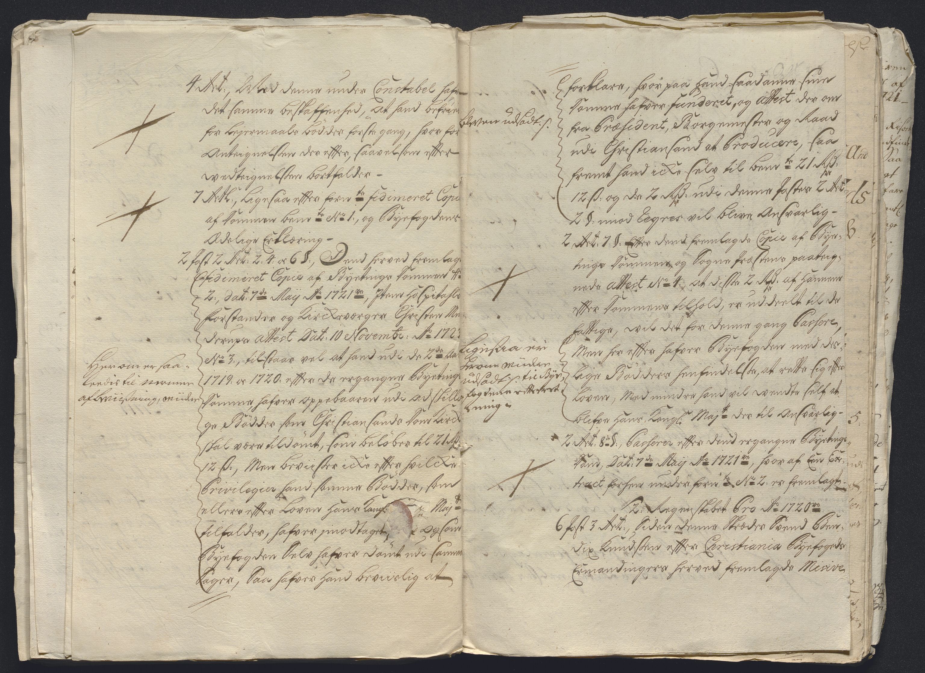 Rentekammeret inntil 1814, Reviderte regnskaper, Byregnskaper, AV/RA-EA-4066/R/Rm/L0286: [M19] Sikt og sakefall, 1719-1727, p. 175