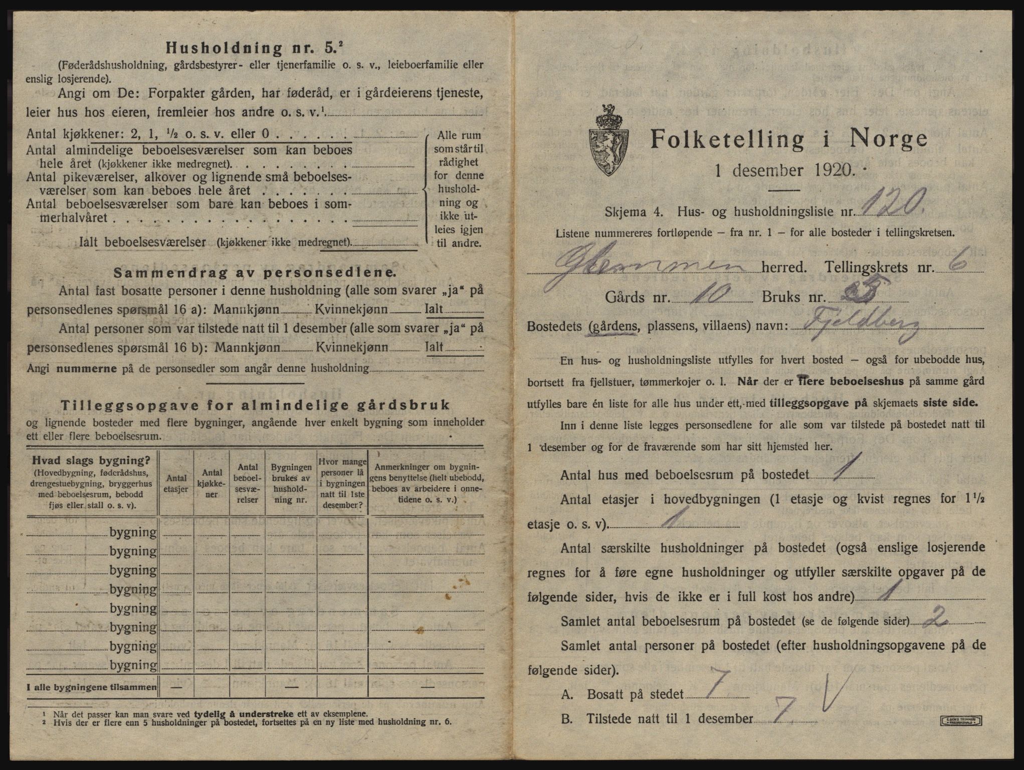 SAO, 1920 census for Glemmen, 1920, p. 2739