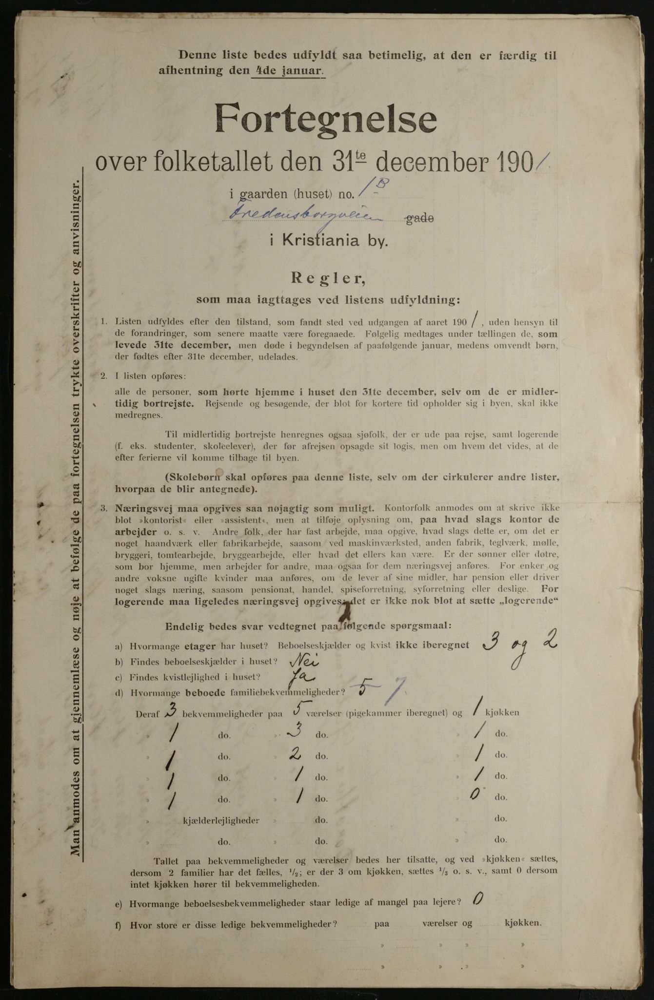 OBA, Municipal Census 1901 for Kristiania, 1901, p. 4121