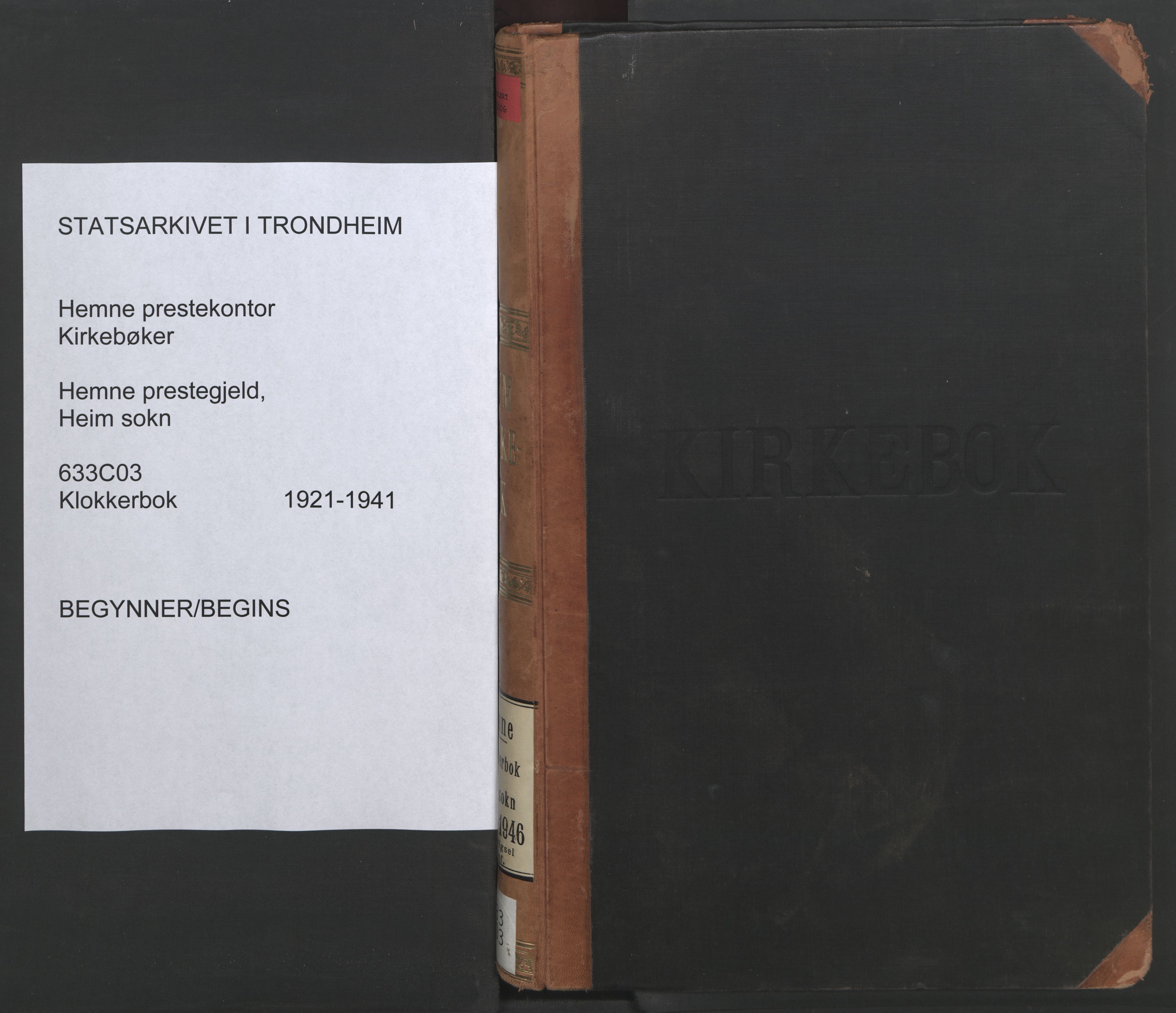 Ministerialprotokoller, klokkerbøker og fødselsregistre - Sør-Trøndelag, SAT/A-1456/633/L0521: Parish register (copy) no. 633C03, 1921-1946