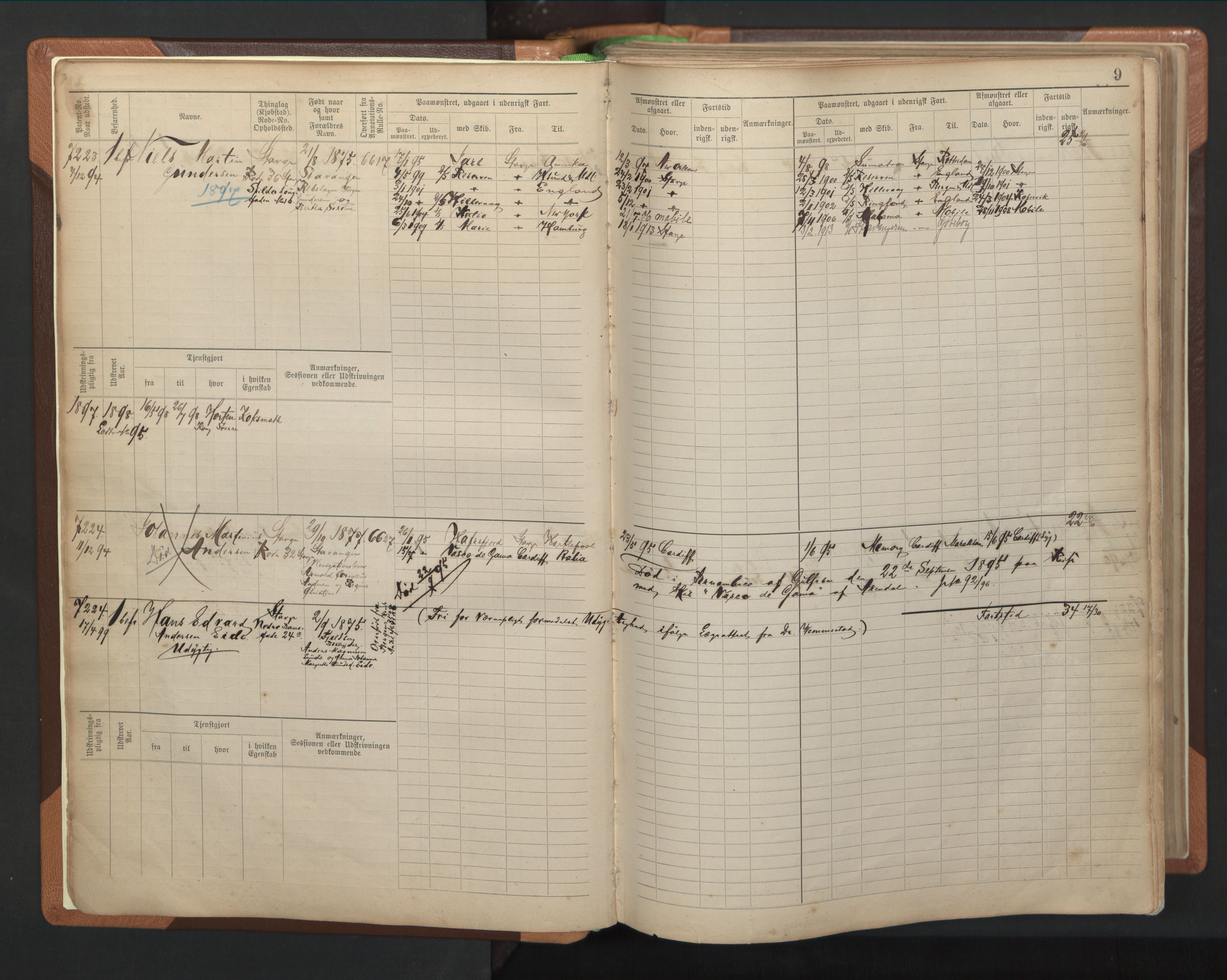 Stavanger sjømannskontor, AV/SAST-A-102006/F/Fb/Fbb/L0012: Sjøfartshovedrulle, patentnr. 7207-8158, 1894-1904, p. 12