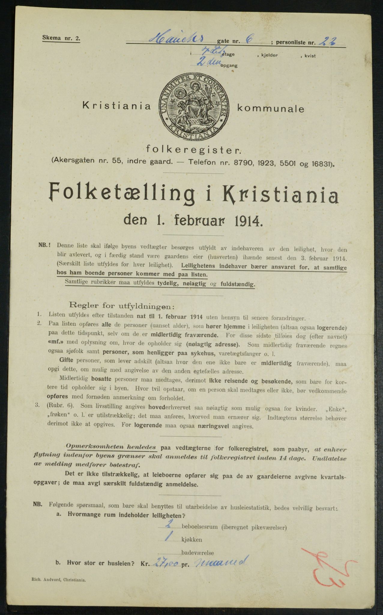 OBA, Municipal Census 1914 for Kristiania, 1914, p. 35248