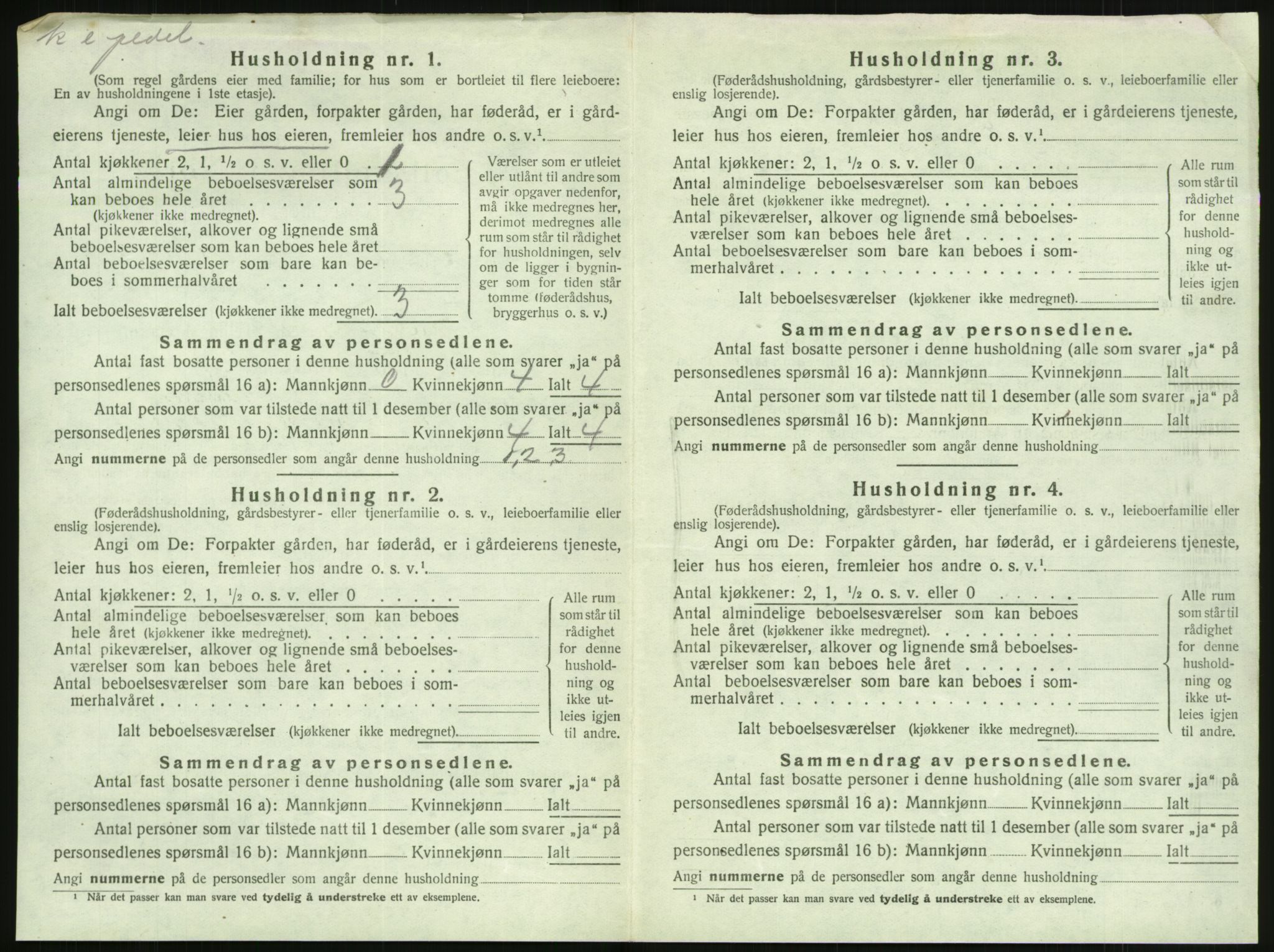 SAK, 1920 census for Fjære, 1920, p. 498