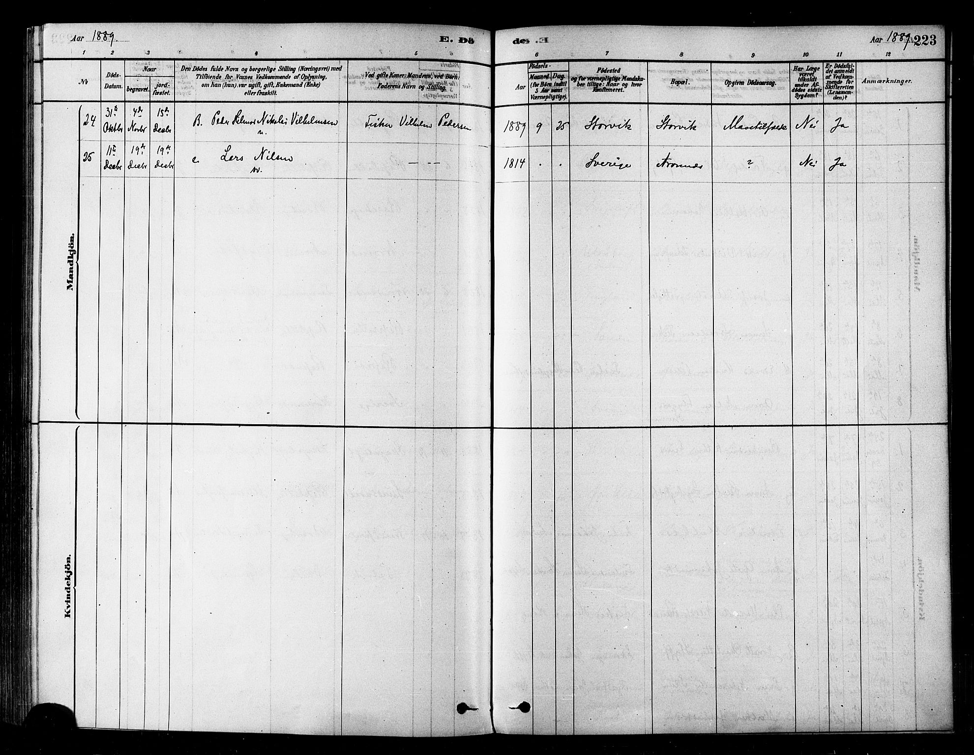 Alta sokneprestkontor, SATØ/S-1338/H/Ha/L0002.kirke: Parish register (official) no. 2, 1879-1892, p. 223