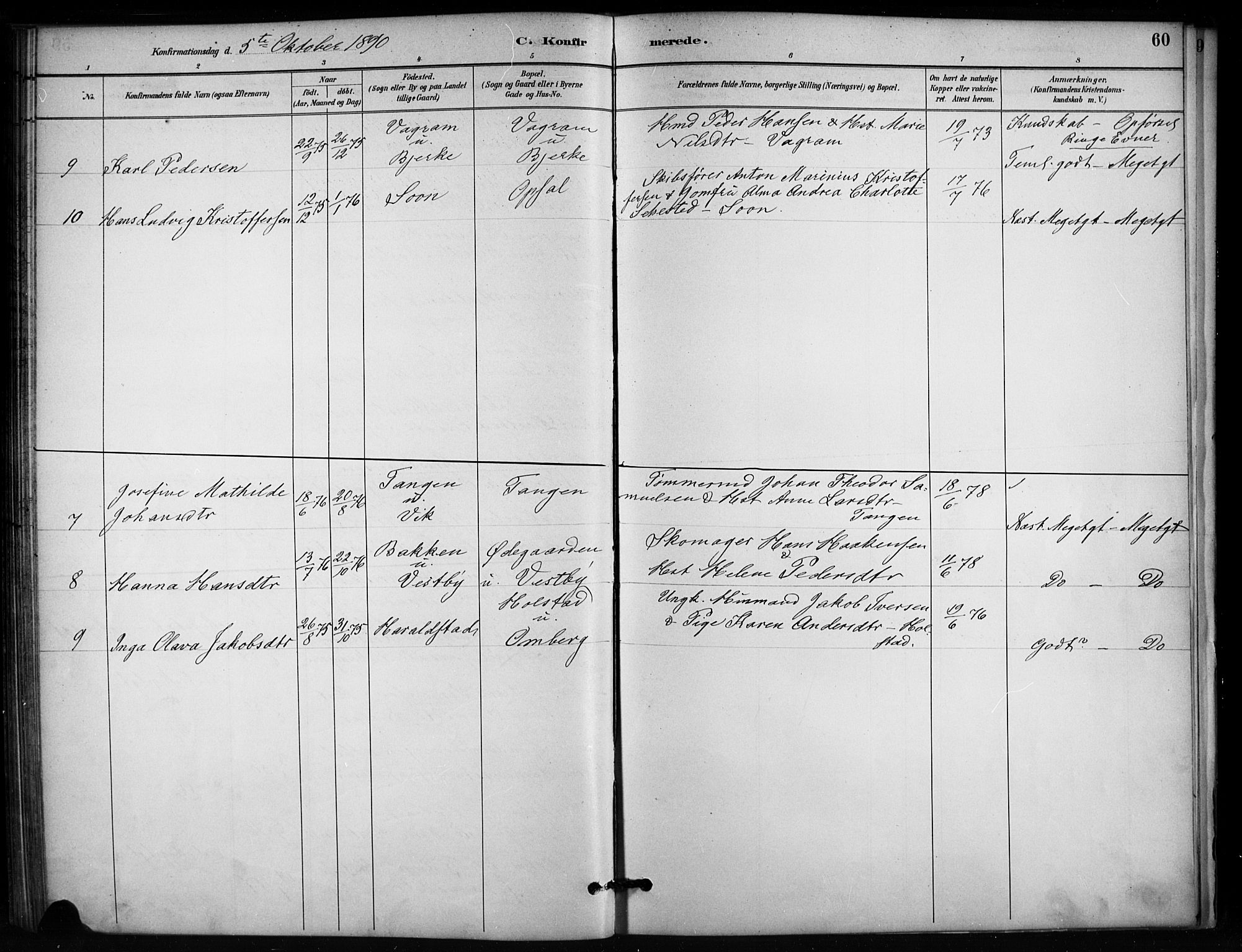 Enebakk prestekontor Kirkebøker, AV/SAO-A-10171c/F/Fb/L0001: Parish register (official) no. II 1, 1877-1902, p. 60