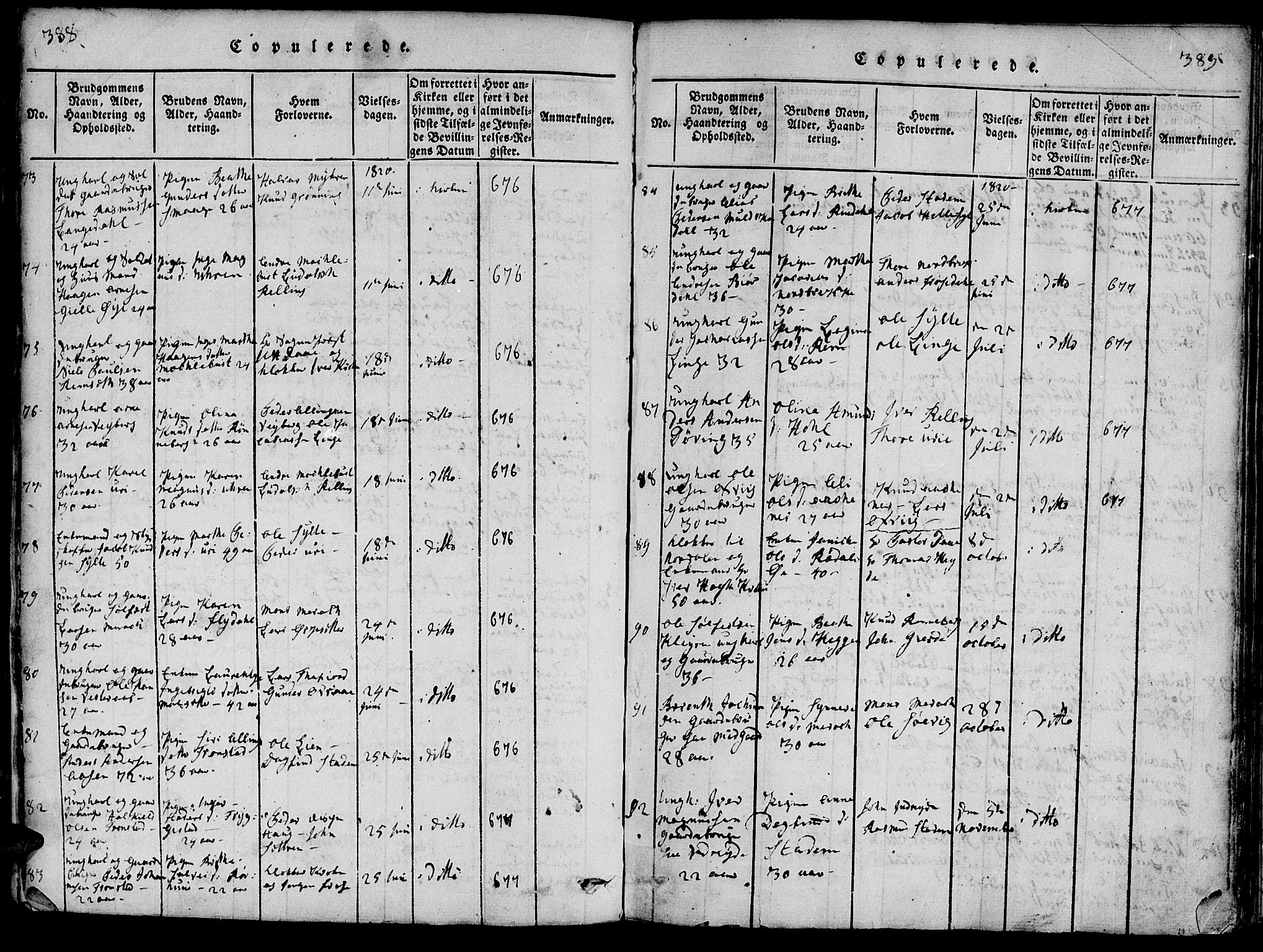 Ministerialprotokoller, klokkerbøker og fødselsregistre - Møre og Romsdal, SAT/A-1454/519/L0260: Parish register (copy) no. 519C01, 1817-1829, p. 388-389
