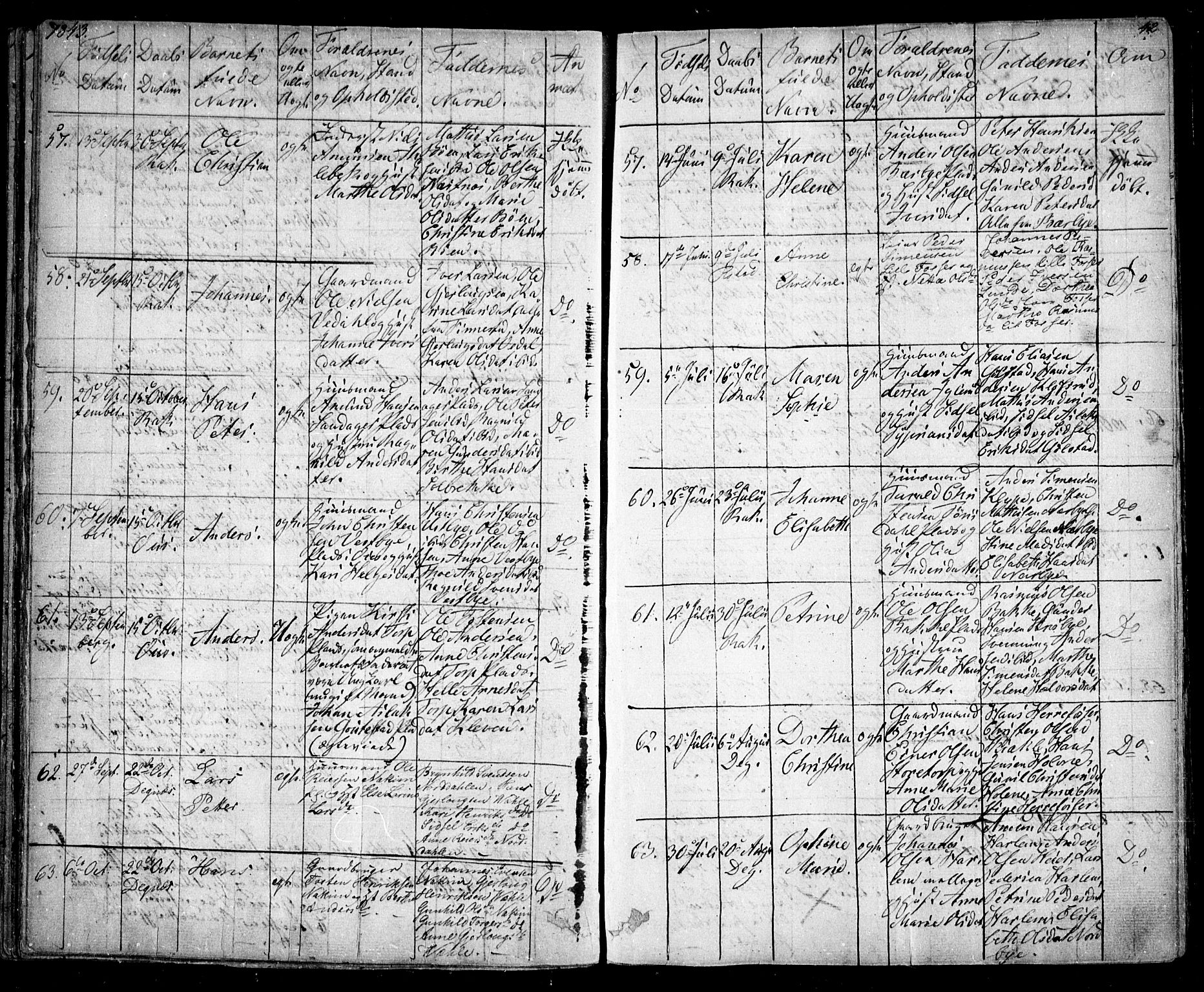 Rakkestad prestekontor Kirkebøker, AV/SAO-A-2008/F/Fa/L0008: Parish register (official) no. I 8, 1842-1849, p. 41-42